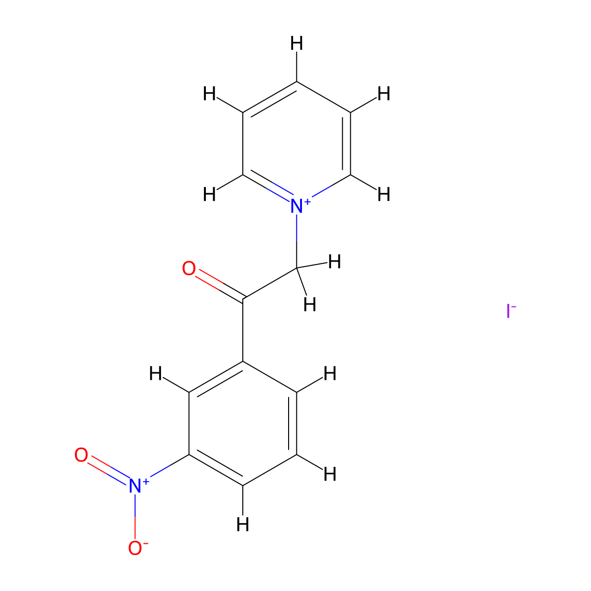 1-[2-(3-Nitrophenyl)-2-oxoethyl]pyridinium iodide molecular structure, CAS 317377-56-3