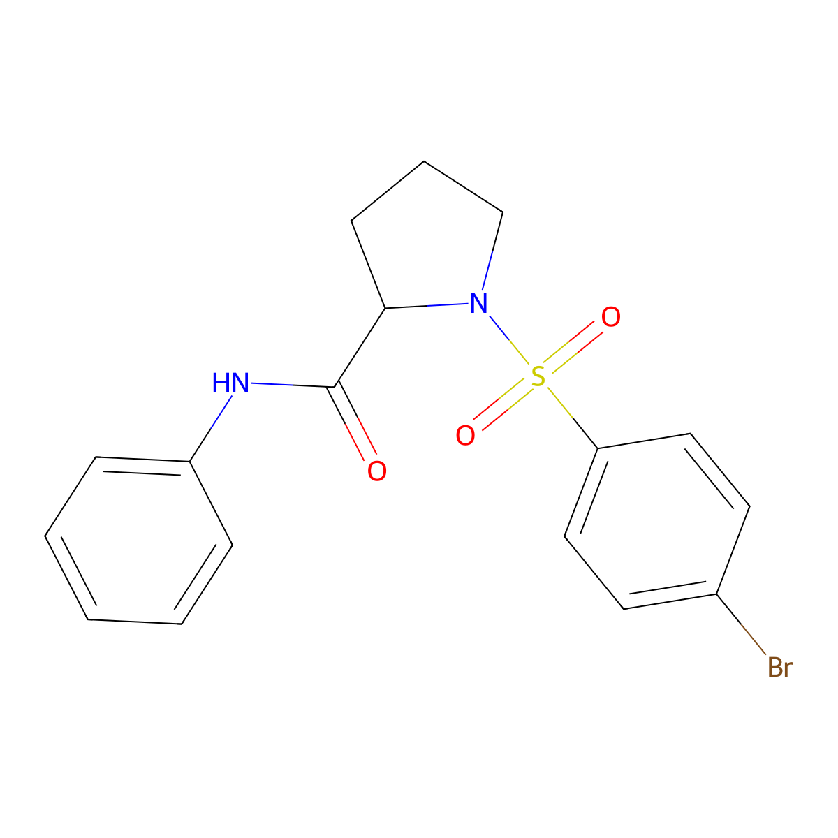 1-[(4-bromophenyl)sulfonyl]-N-phenyl-2-pyrrolidinecarboxamide molecular structure, CAS 317377-72-3