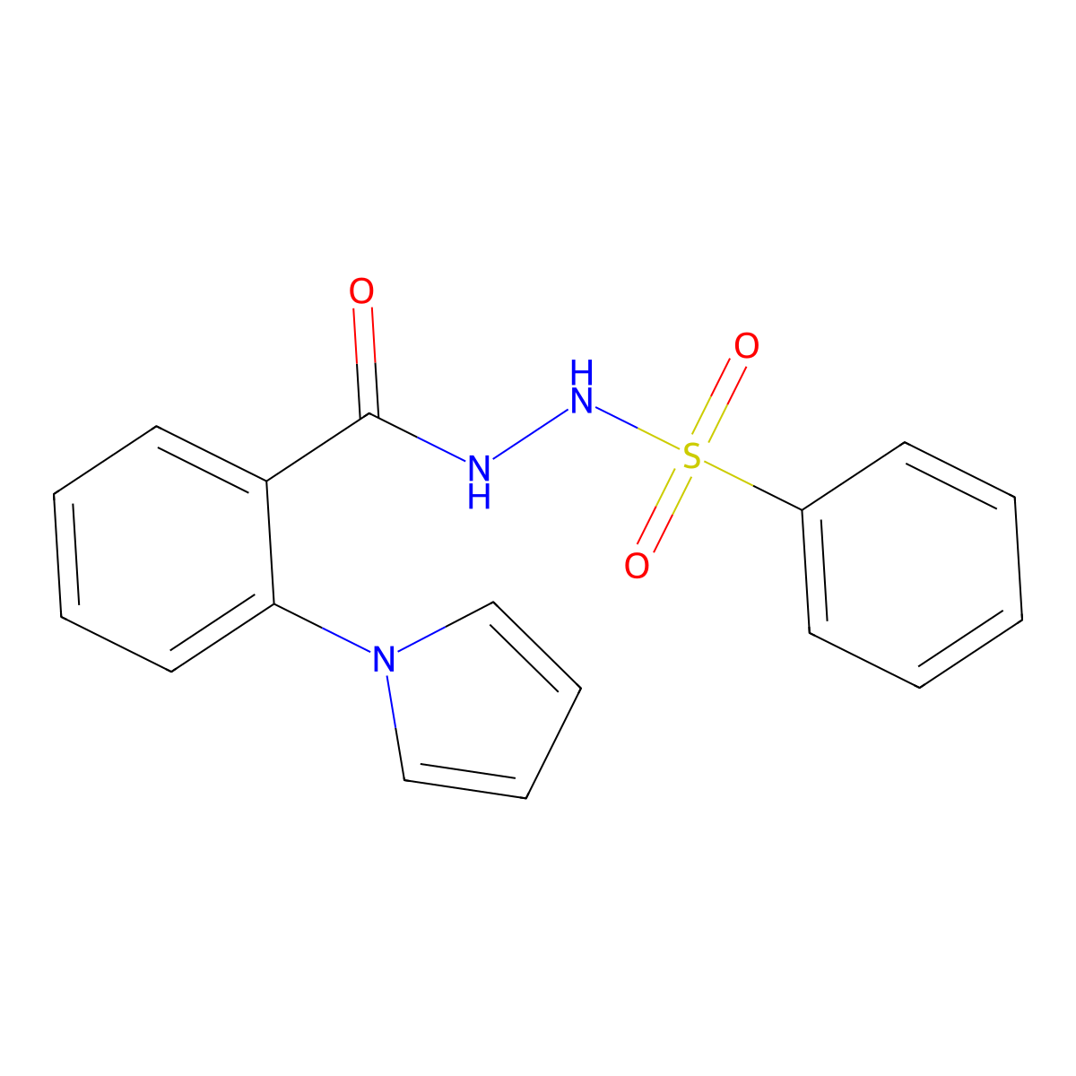 N'-[2-(1H-pyrrol-1-yl)benzoyl]benzenesulfonohydrazide molecular structure, CAS 31739-64-7