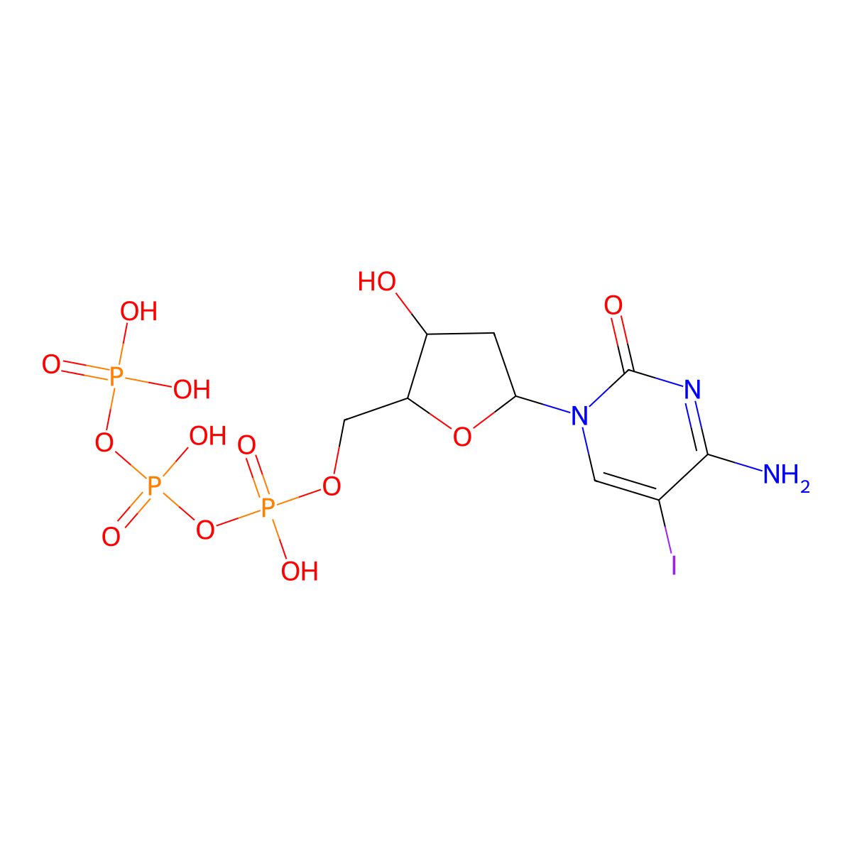 2'-Deoxy-5-iodocytidine 5'-(tetrahydrogen triphosphate) molecular structure, CAS 31747-59-8