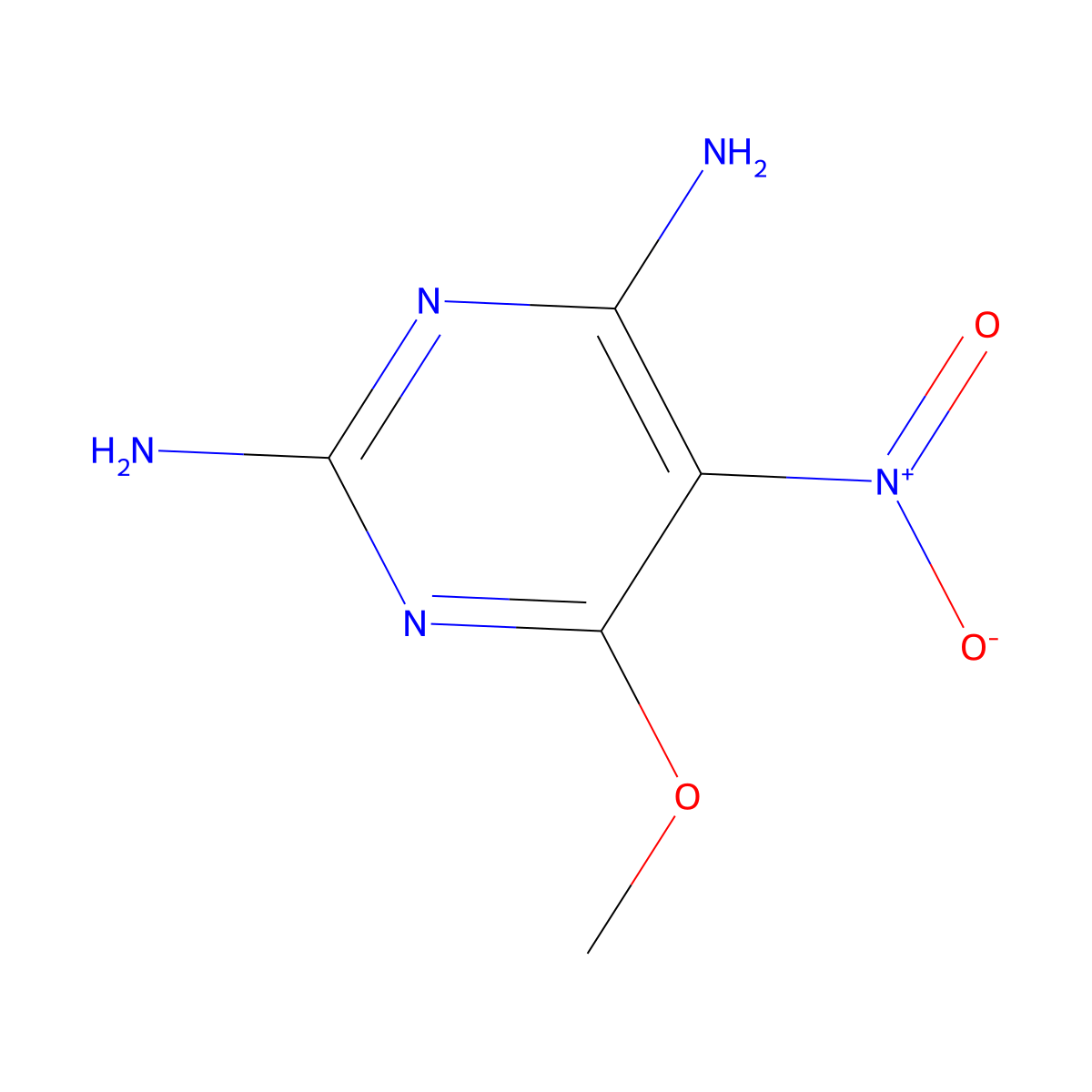 6-Methoxy-5-nitropyrimidine-2,4-diamine molecular structure, CAS 31748-18-2