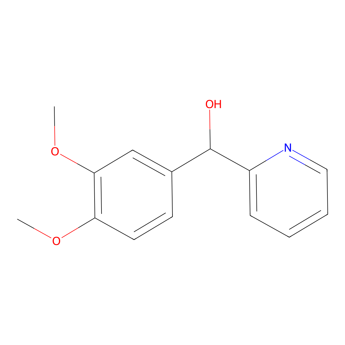 (3,4-Dimethoxyphenyl)(pyridin-2-yl)methanol molecular structure, CAS 31749-10-7