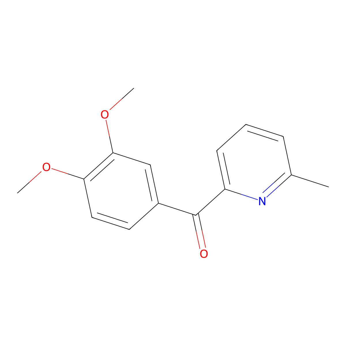 2-(3,4-Dimethoxybenzoyl)-6-methylpyridine molecular structure, CAS 31749-14-1