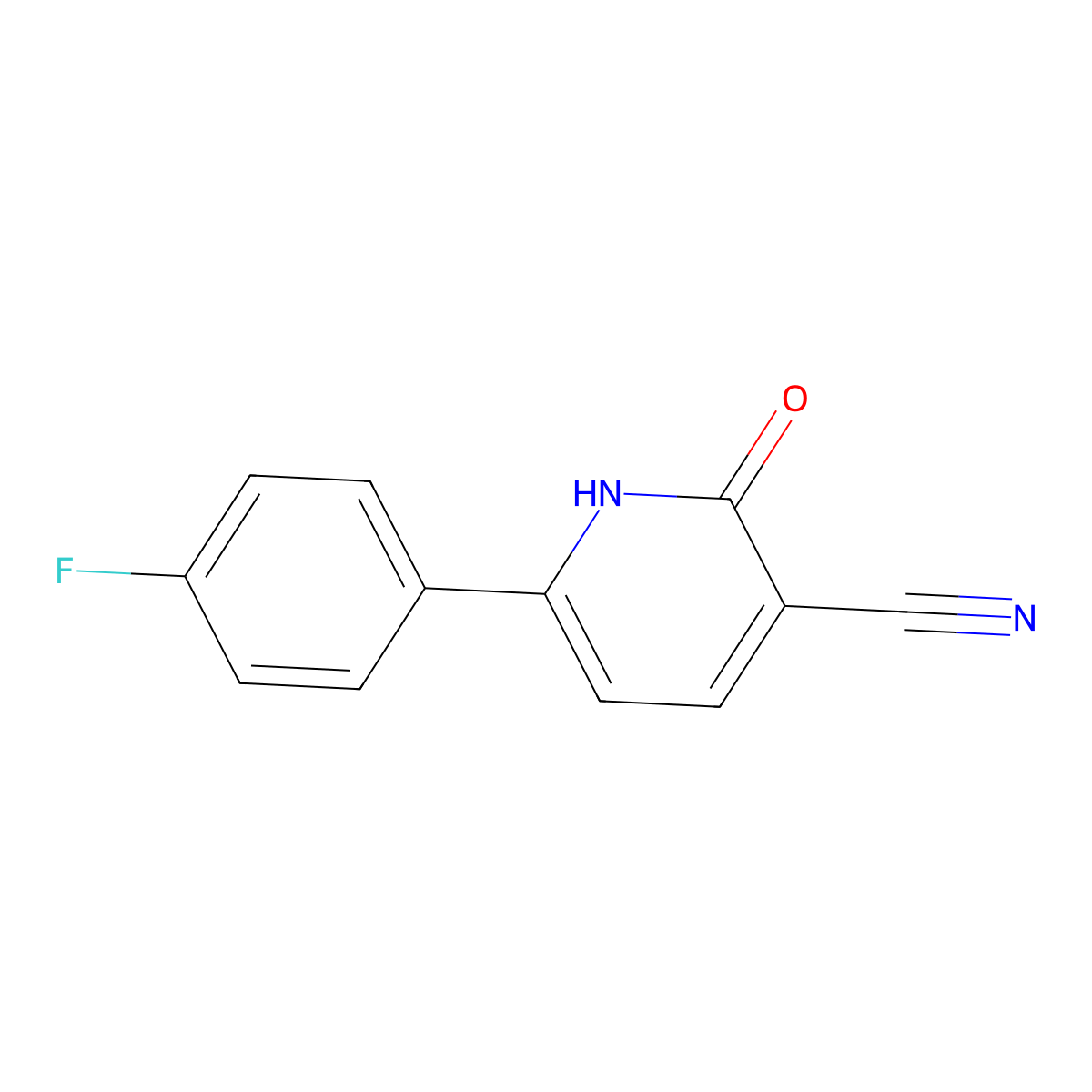 6-(4-Fluorophenyl)-2-oxo-1,2-dihydropyridine-3-carbonitrile molecular structure, CAS 31755-80-3