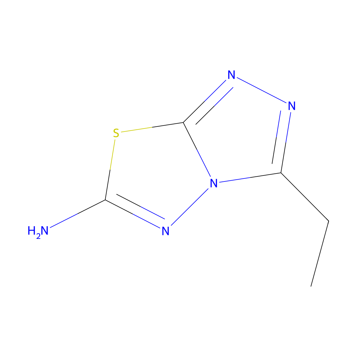 3-Ethyl[1,2,4]triazolo[3,4-b][1,3,4]thiadiazol-6-amine molecular structure, CAS 3176-52-1