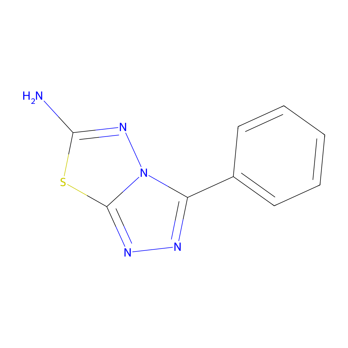 3-Phenyl-[1,2,4]triazolo[3,4-b][1,3,4]thiadiazol-6-amine molecular structure, CAS 3176-53-2