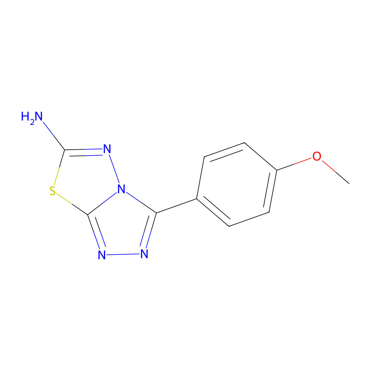 3-(4-Methoxyphenyl)-[1,2,4]triazolo[3,4-b][1,3,4]thiadiazol-6-amine molecular structure, CAS 3176-54-3