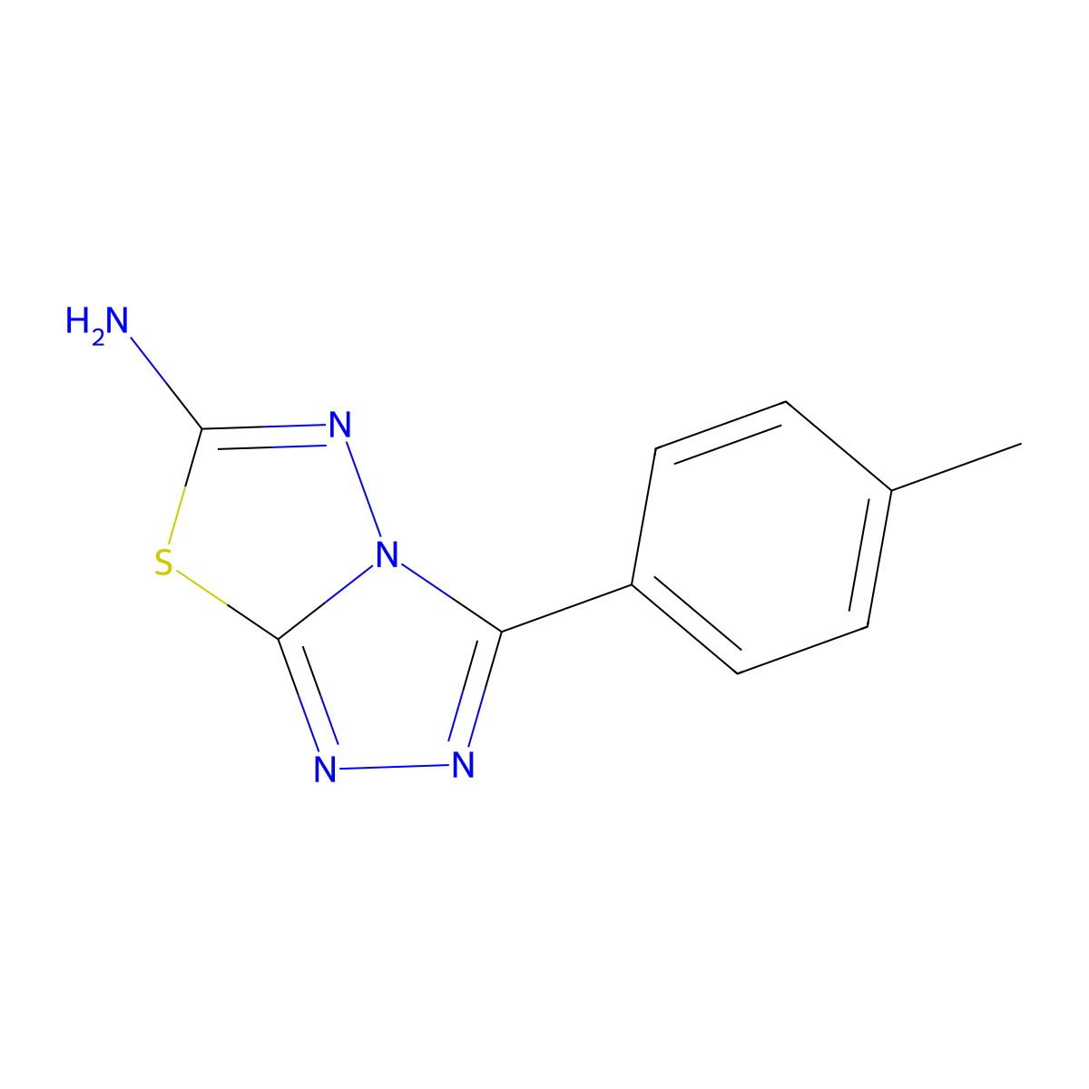 3-(p-Tolyl)-[1,2,4]triazolo[3,4-b][1,3,4]thiadiazol-6-amine molecular structure, CAS 3176-55-4