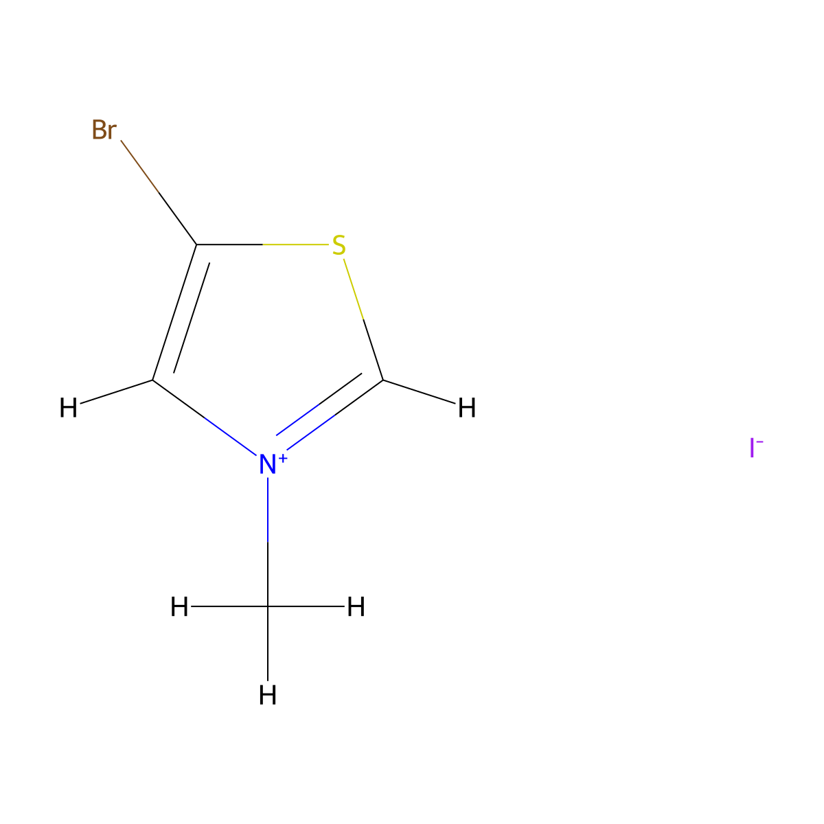 5-Bromo-3-methyl-1,3-thiazol-3-ium iodide molecular structure, CAS 31766-81-1