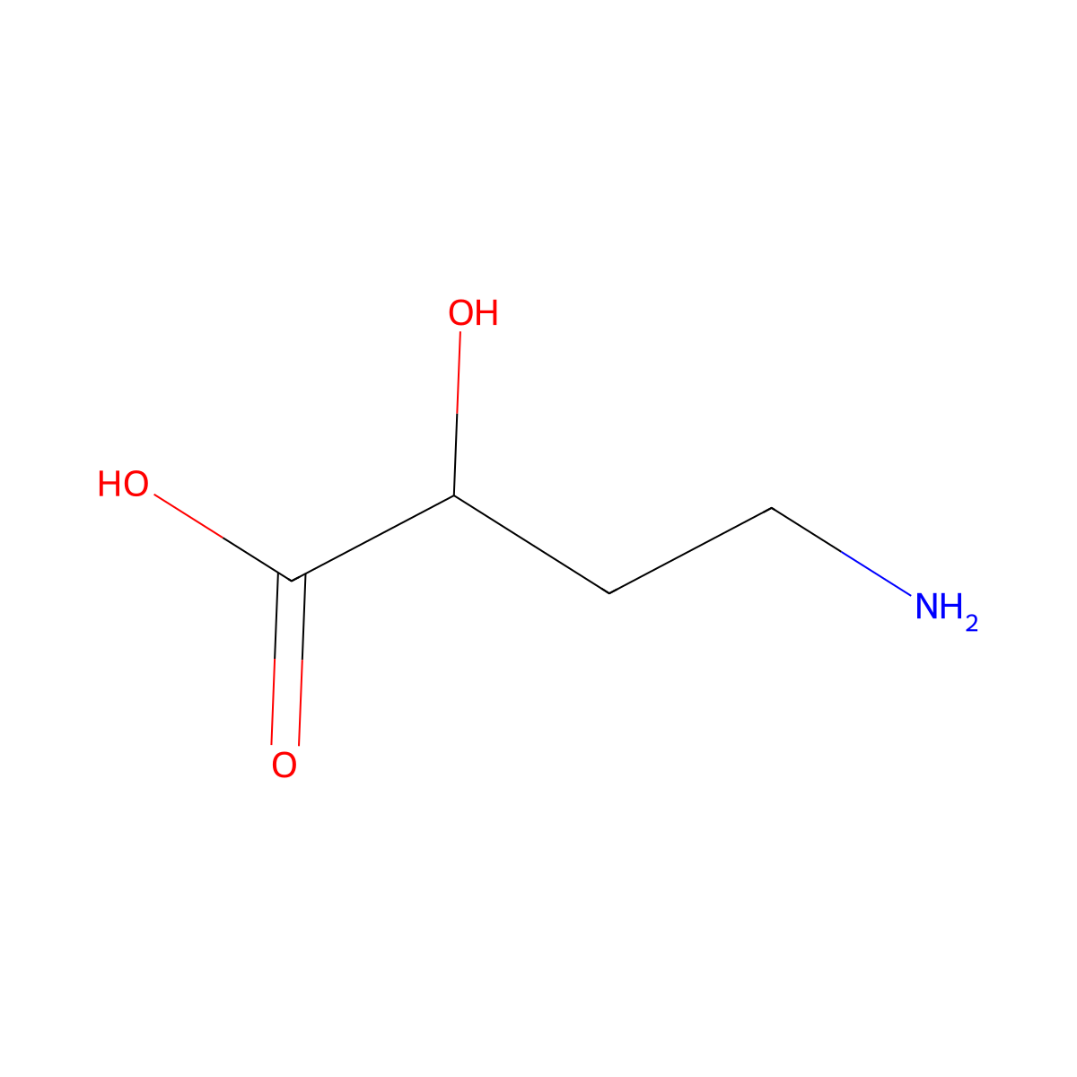 (2R)-4-Amino-2-hydroxybutyric acid molecular structure, CAS 31771-40-1