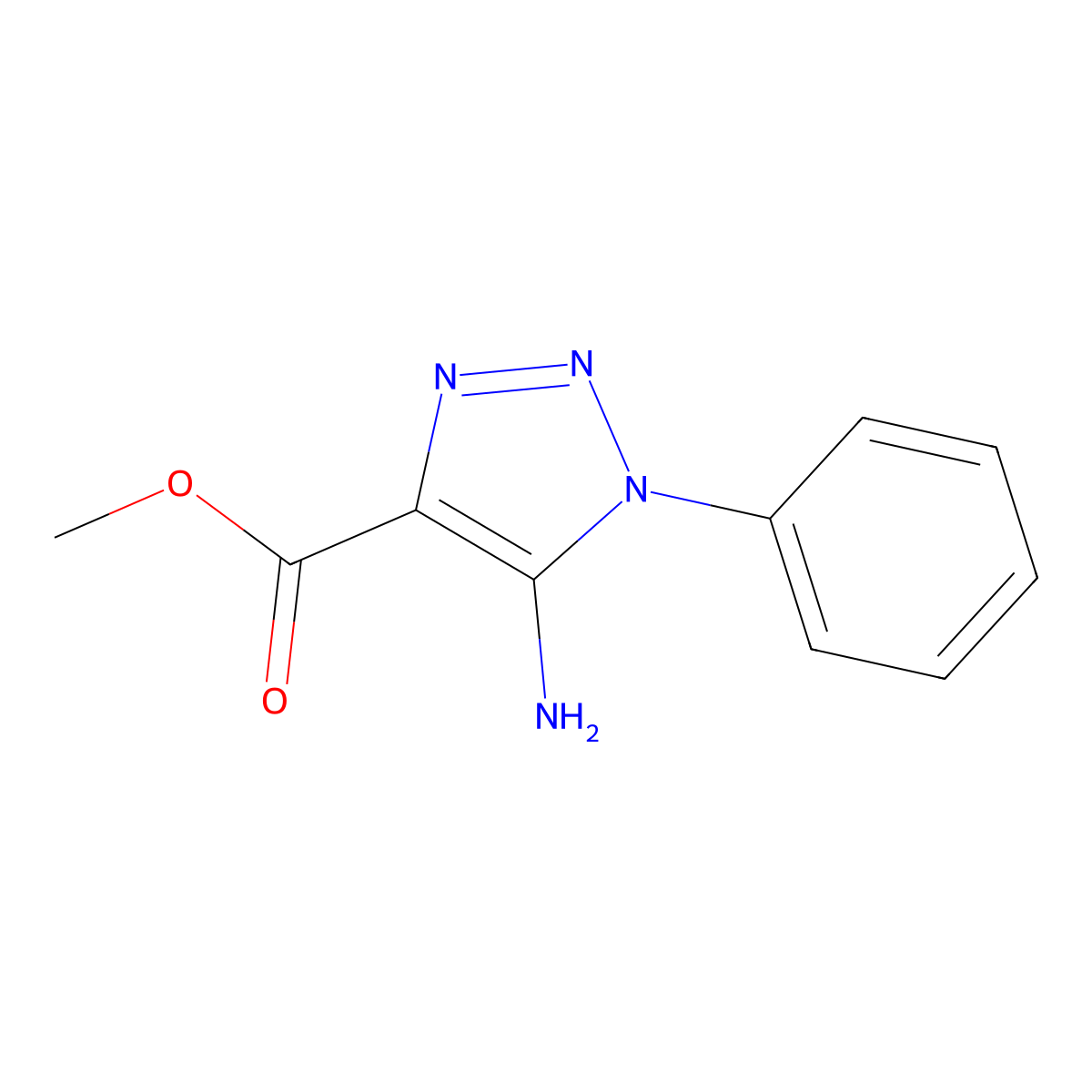 methyl 5-amino-1-phenyl-1H-1,2,3-triazole-4-carboxylate molecular structure, CAS 31771-58-1