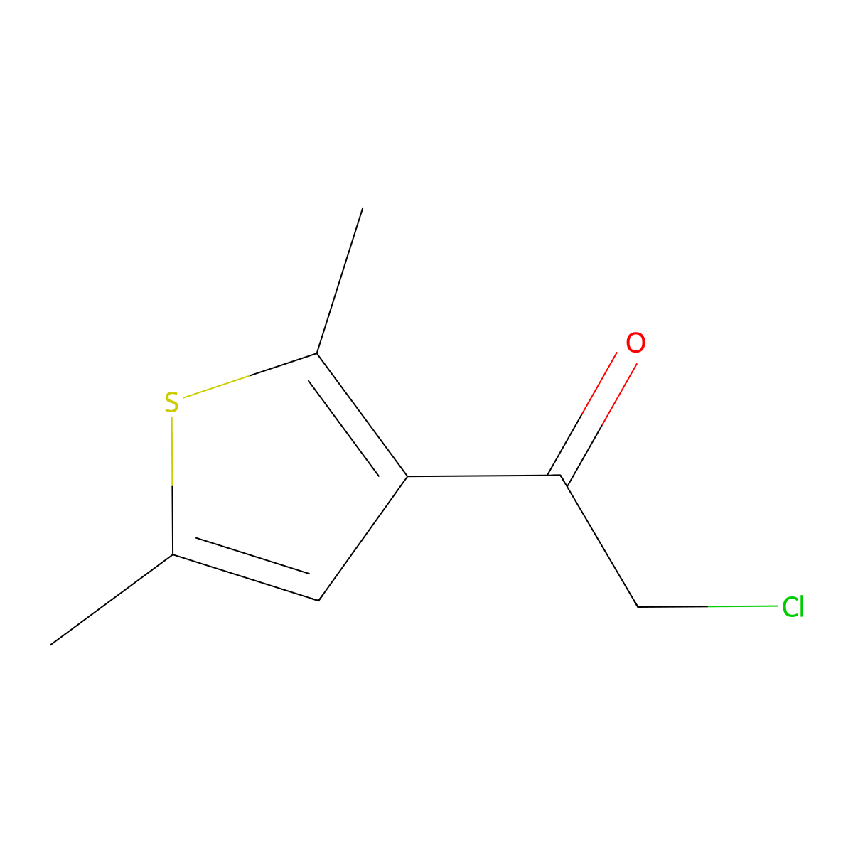 2-Chloro-1-(2,5-dimethylthiophen-3-yl)ethan-1-one molecular structure, CAS 31772-43-7