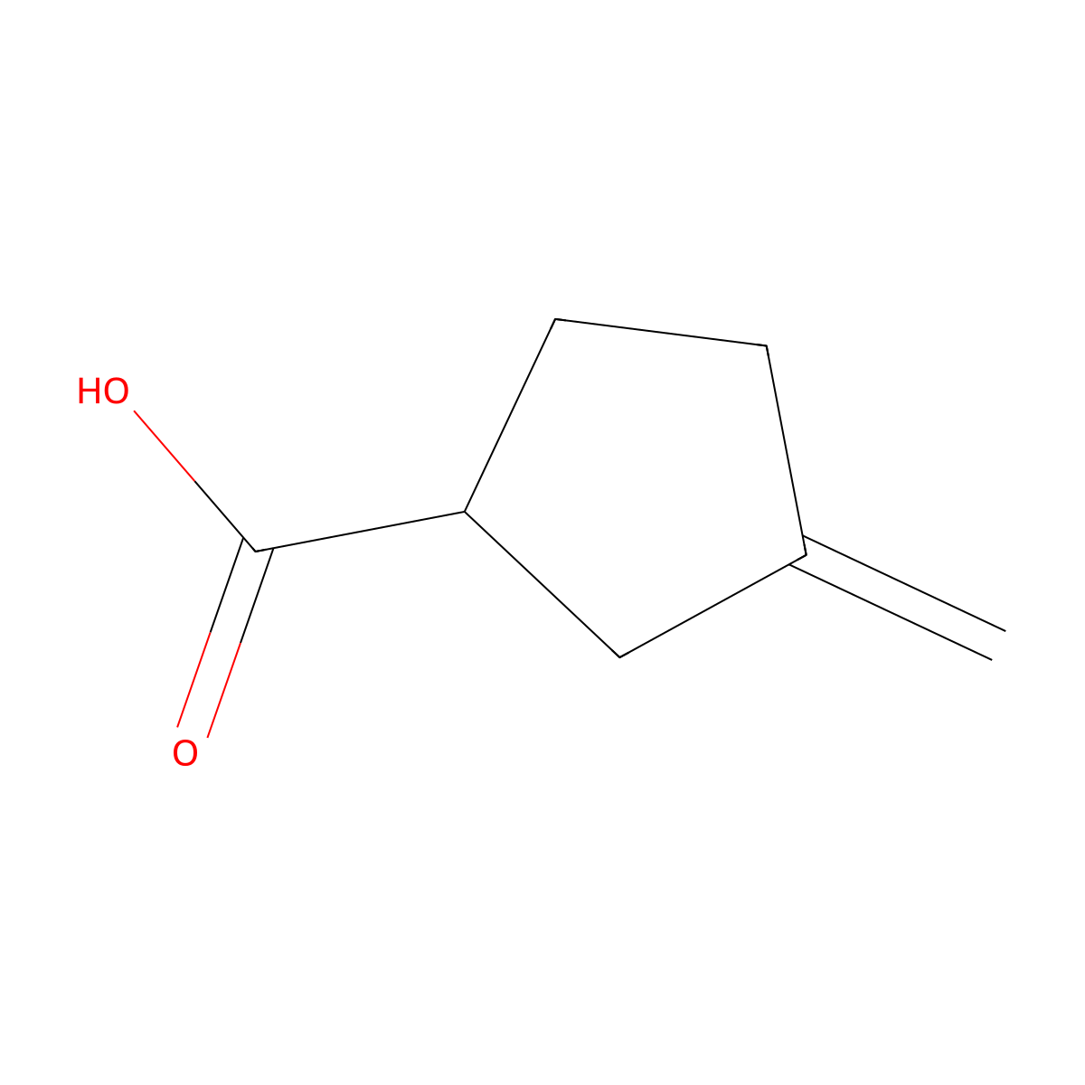 3-Methylenecyclopentanecarboxylic acid molecular structure, CAS 31775-00-5