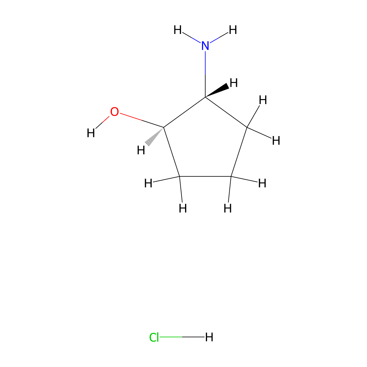 (1R,2R)-2-aminocyclopentan-1-ol hydrochloride molecular structure, CAS 31775-67-4