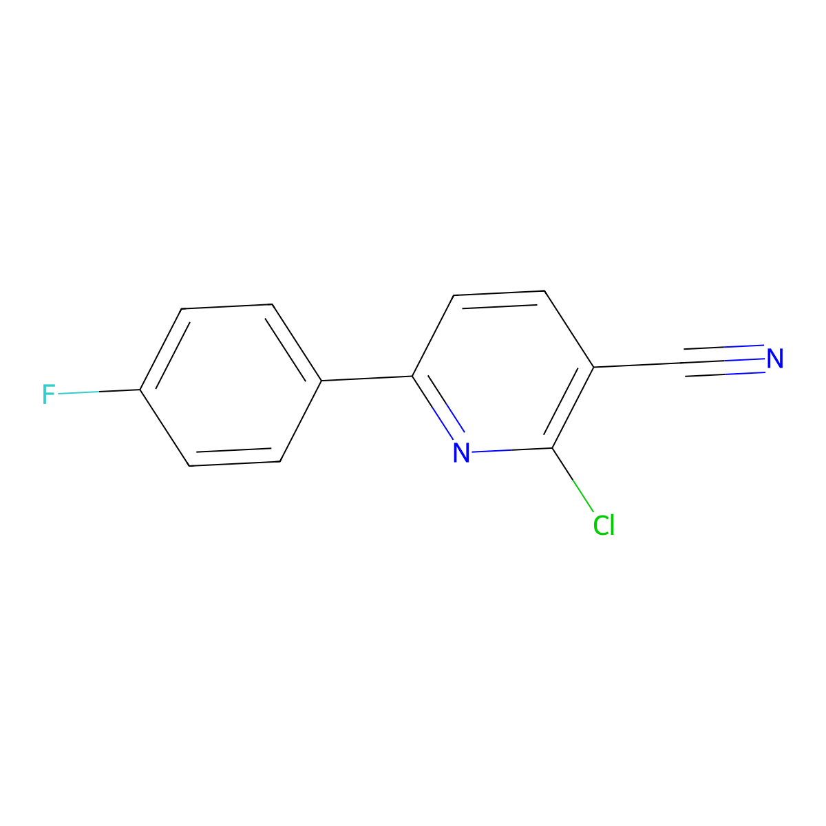 2-Chloro-6-(4-Fluorophenyl)Nicotinonitrile molecular structure, CAS 31776-83-7