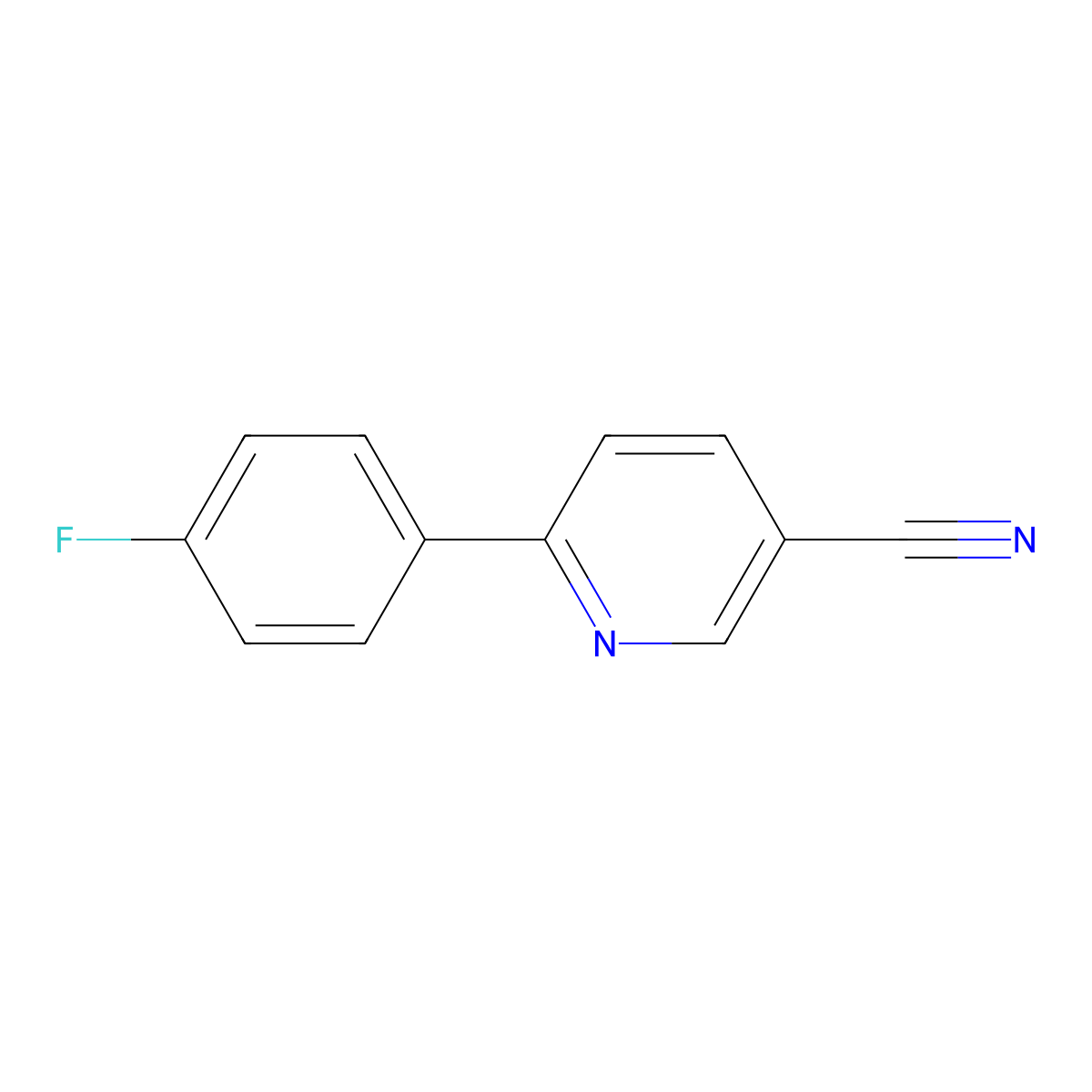 2-(4-Fluorophenyl)-5-cyanopyridine molecular structure, CAS 31776-84-8