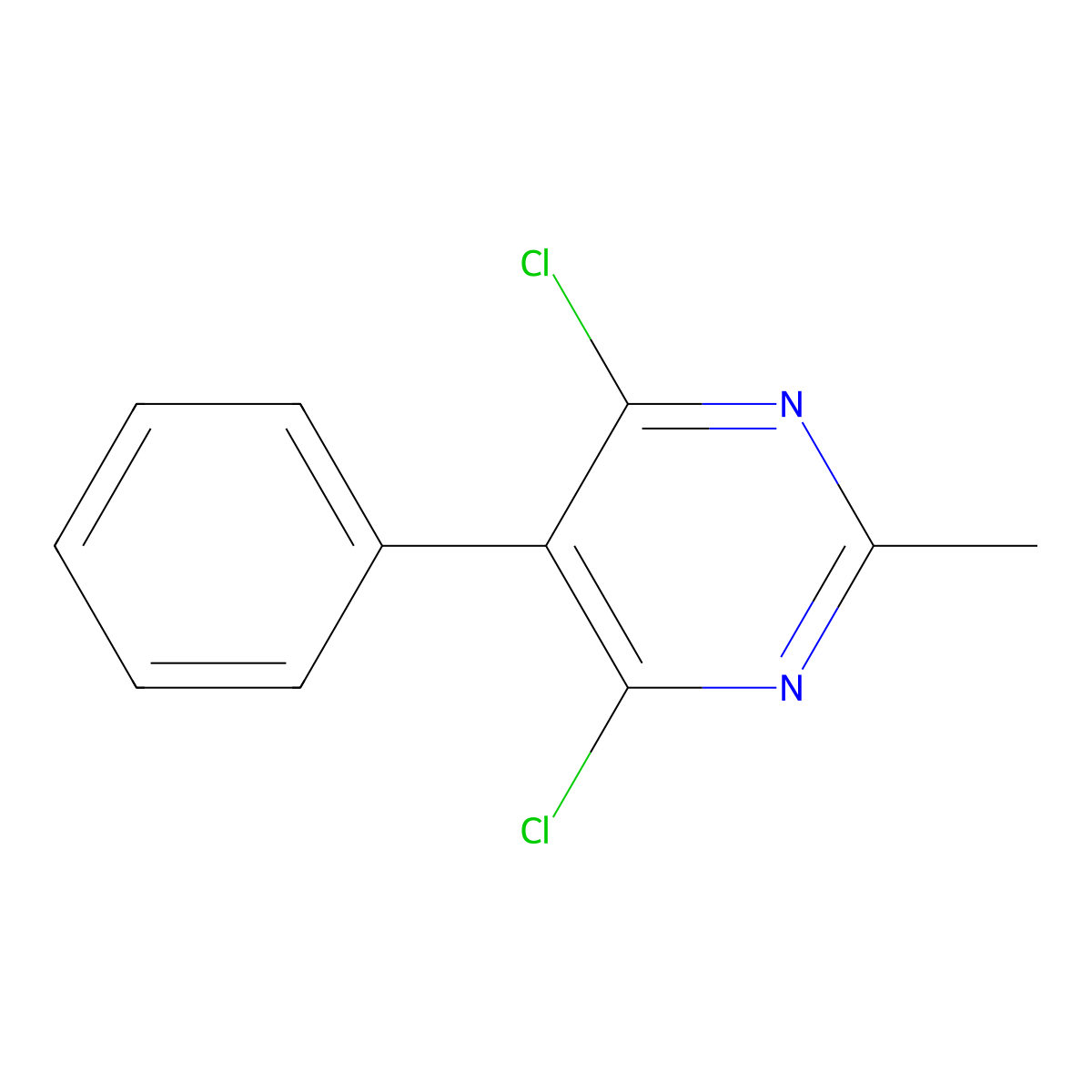 4,6-Dichloro-2-methyl-5-phenylpyrimidine molecular structure, CAS 31778-27-5