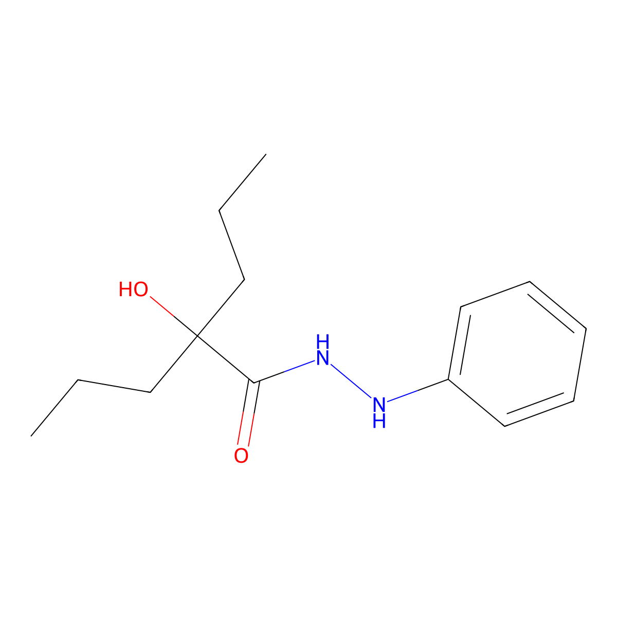 Valeric acid, 2-hydroxy-2-propyl-, 2-phenylhydrazide molecular structure, CAS 3178-52-7