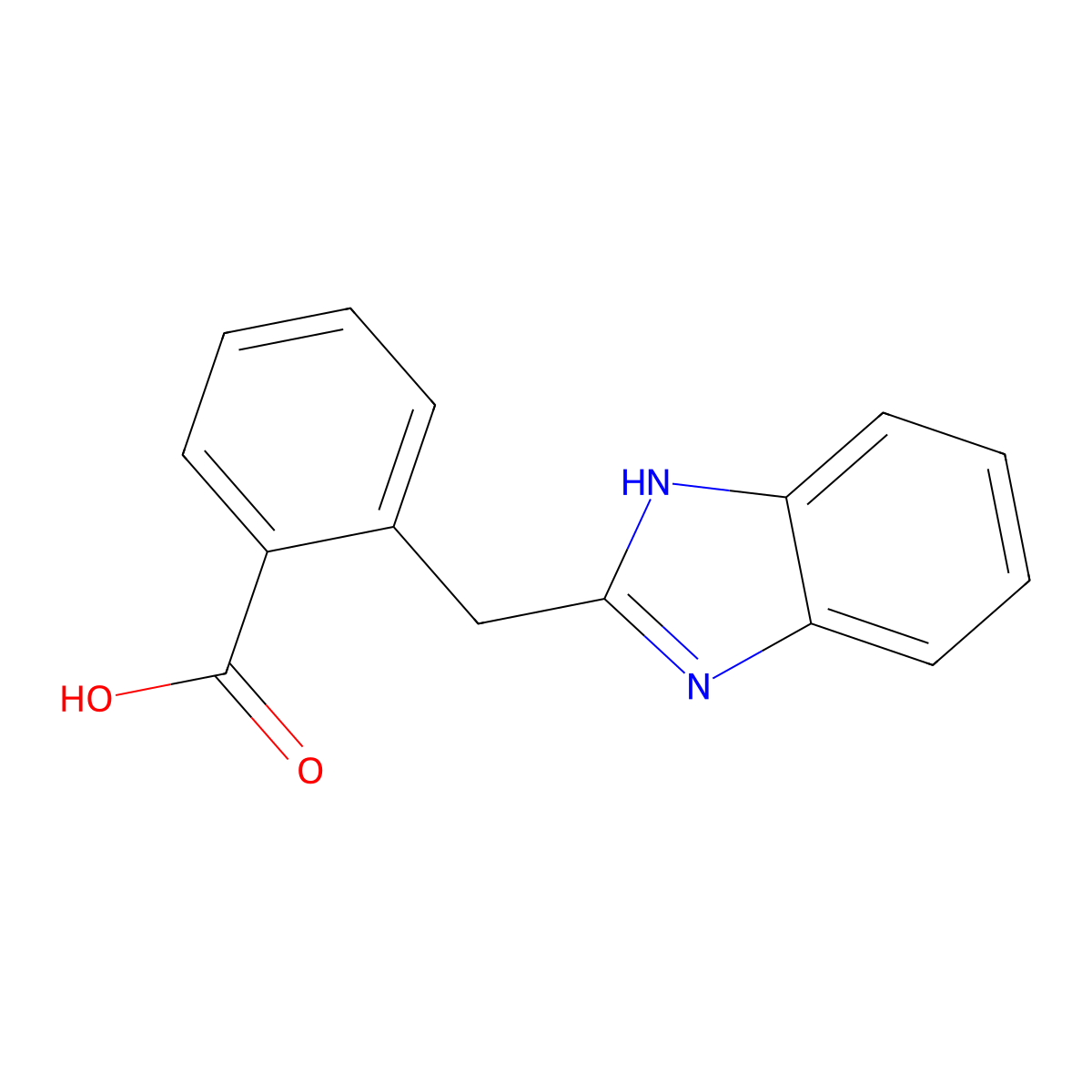 2-(1H-benzimidazol-2-ylmethyl)benzoic acid molecular structure, CAS 3178-99-2