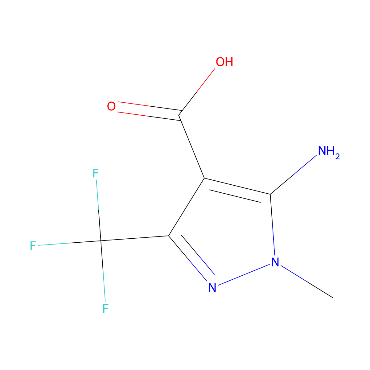 5-amino-1-methyl-3-(trifluoromethyl)-1H-Pyrazole-4-carboxylic acid molecular structure, CAS 317806-51-2