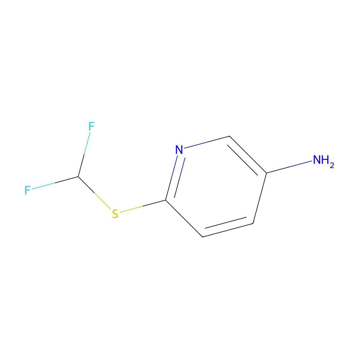6-[(Difluoromethyl)sulfanyl]pyridin-3-amine molecular structure, CAS 317810-75-6