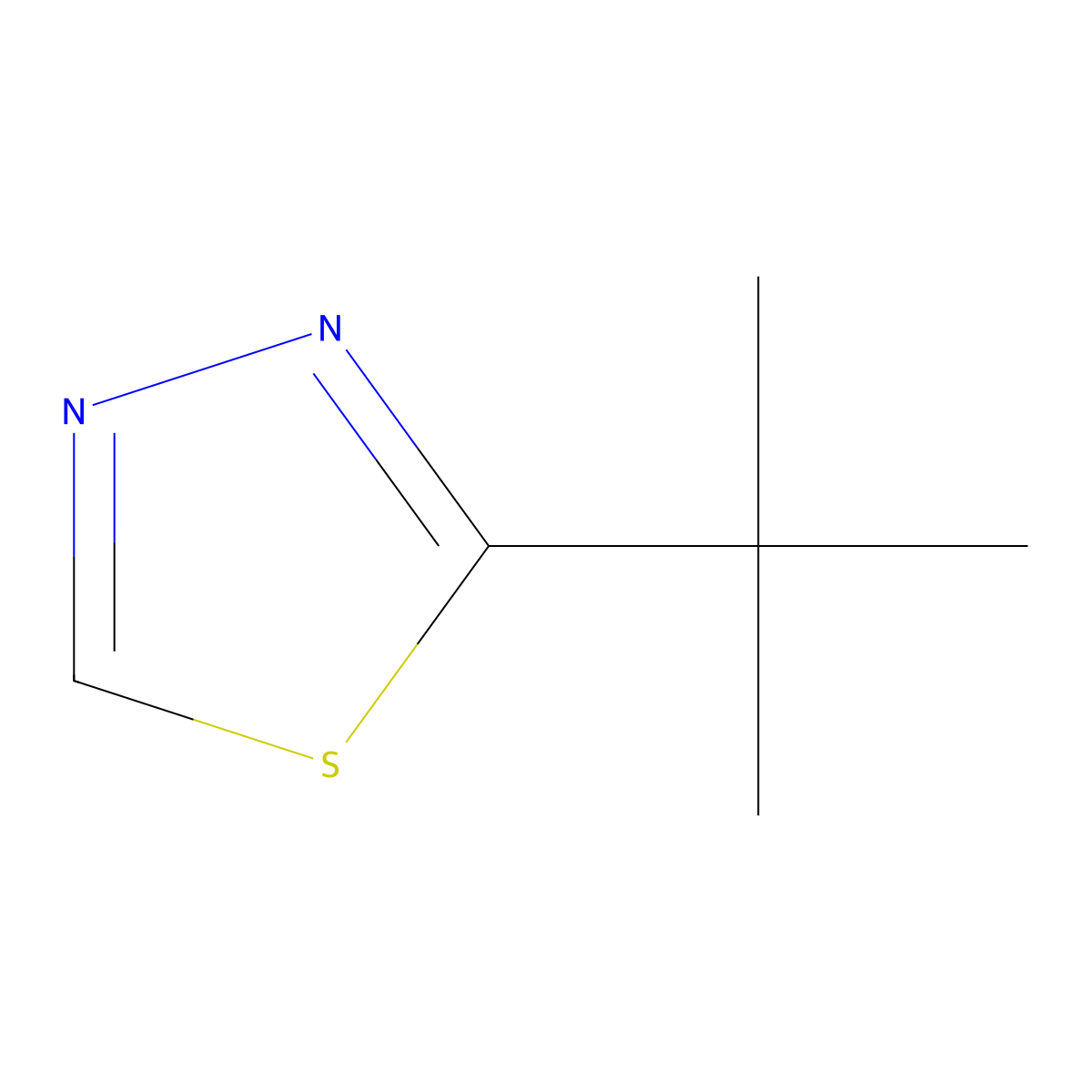 2-Tert-butyl-1,3,4-thiadiazole molecular structure, CAS 317813-25-5