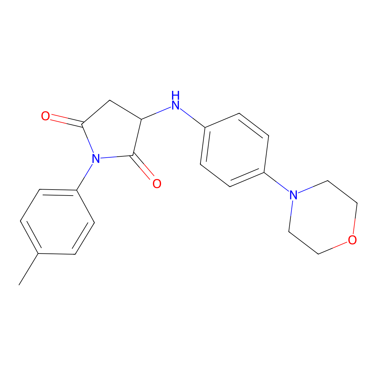 1-(4-Methylphenyl)-3-{[4-(morpholin-4-yl)phenyl]amino}pyrrolidine-2,5-dione molecular structure, CAS 317814-60-1