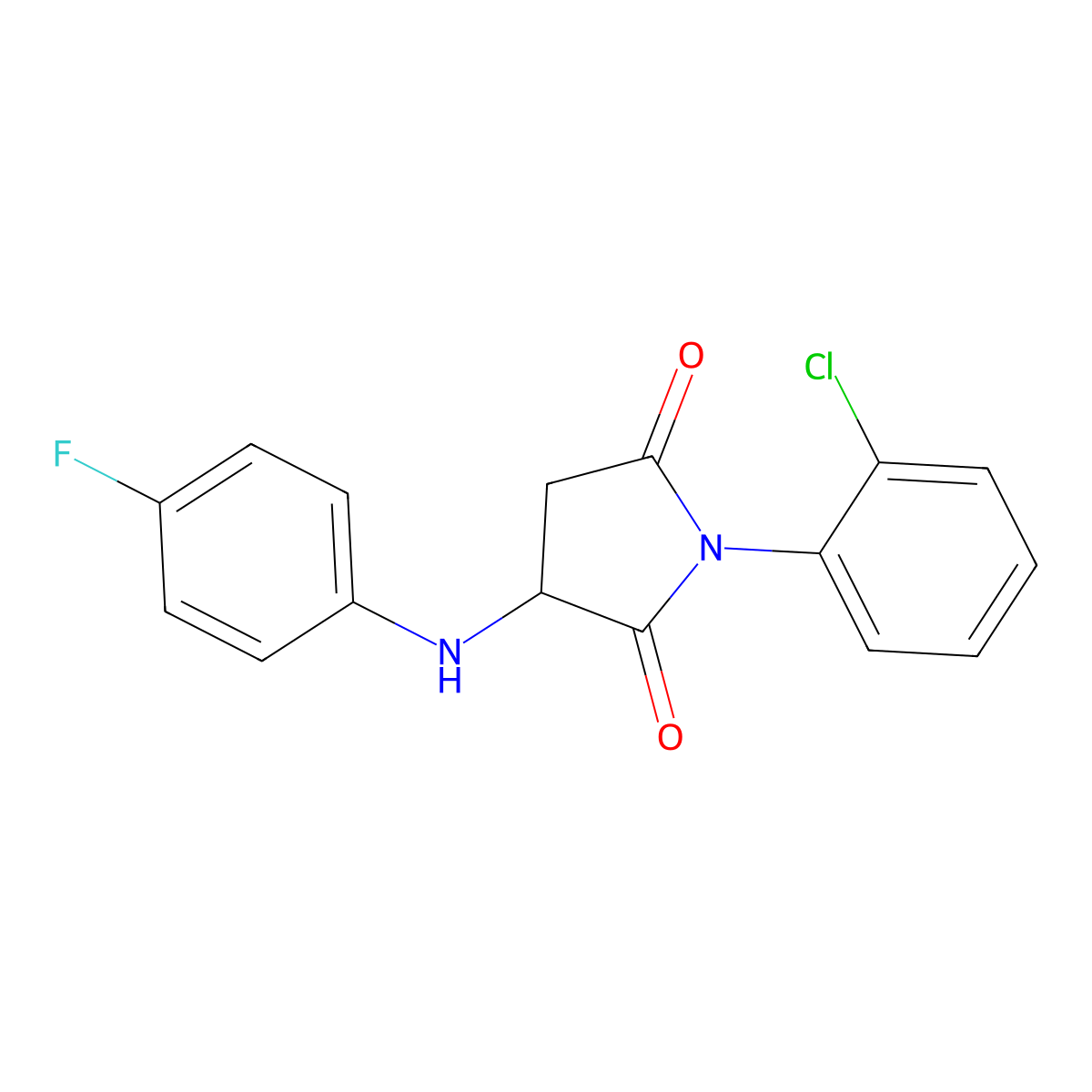 1-(2-Chlorophenyl)-3-[(4-fluorophenyl)amino]pyrrolidine-2,5-dione molecular structure, CAS 317814-62-3