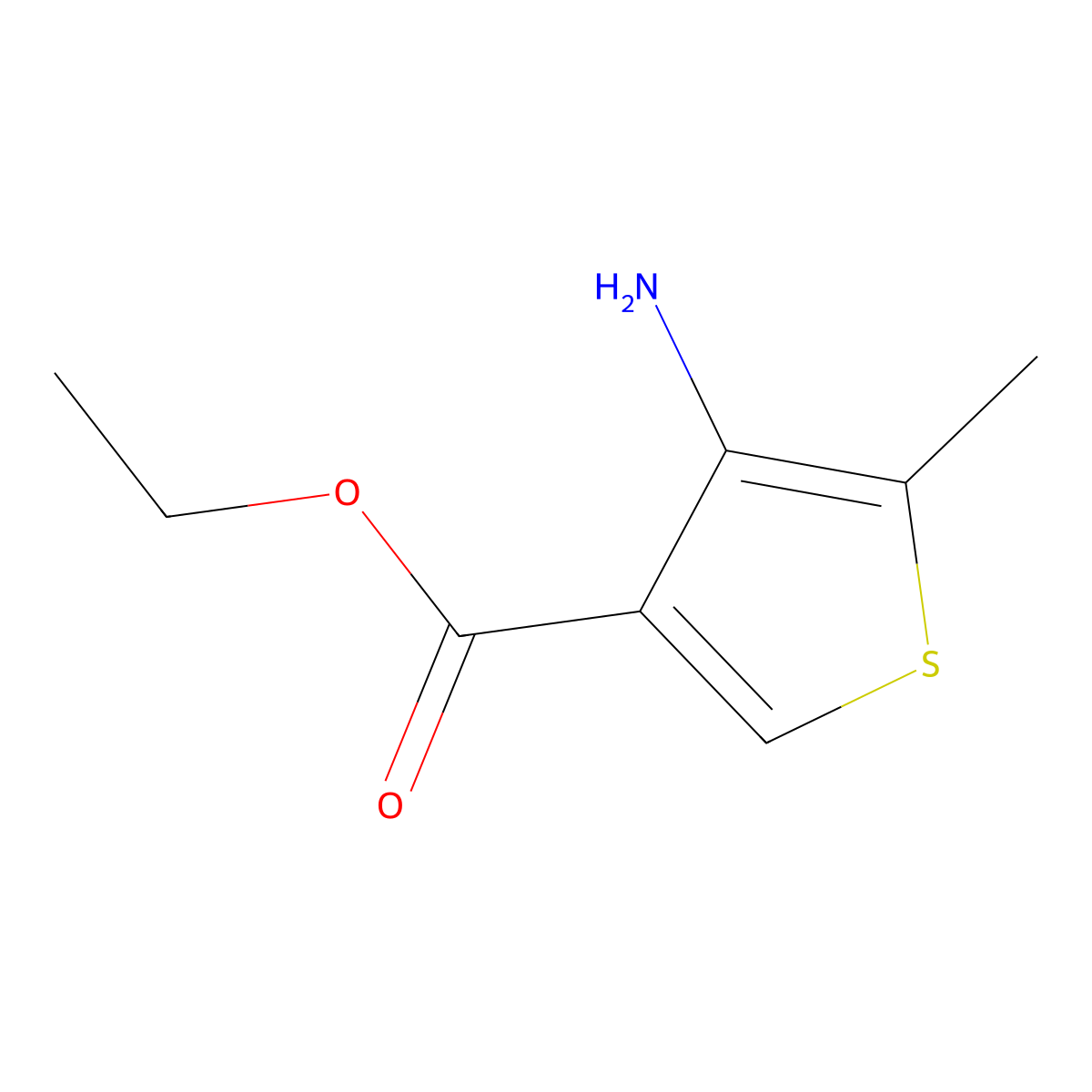 Ethyl 4-amino-5-methylthiophene-3-carboxylate molecular structure, CAS 317815-97-7