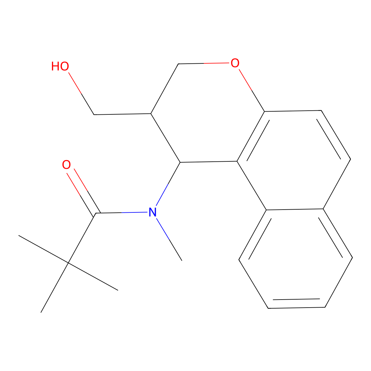 N-[2-(hydroxymethyl)-2,3-dihydro-1H-benzo[f]chromen-1-yl]-N,2,2-trimethylpropanamide molecular structure, CAS 317820-32-9