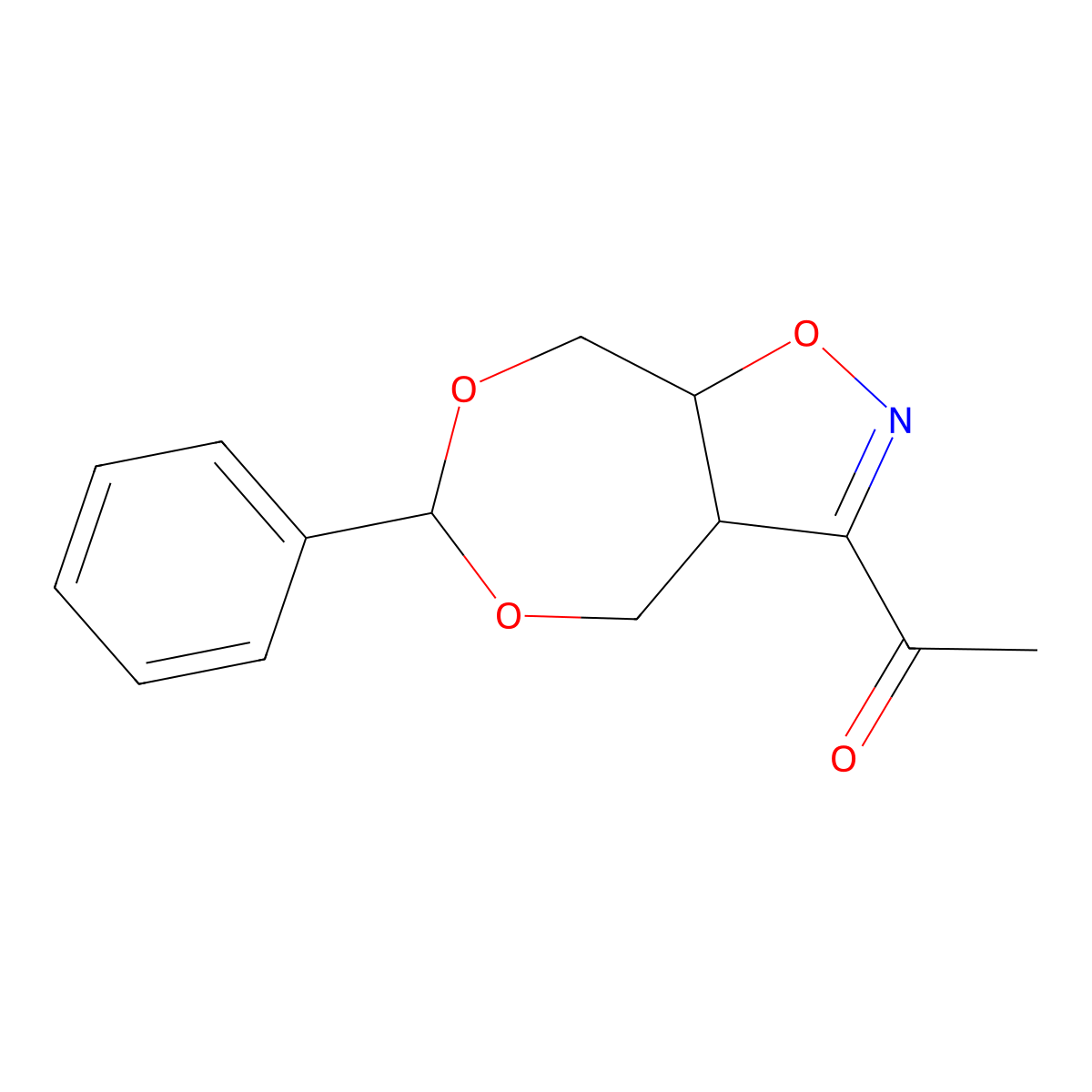 1-(6-Phenyl-3a,4,8,8a-tetrahydro[1,3]dioxepino[5,6-d]isoxazol-3-yl)-1-ethanone molecular structure, CAS 317820-36-3