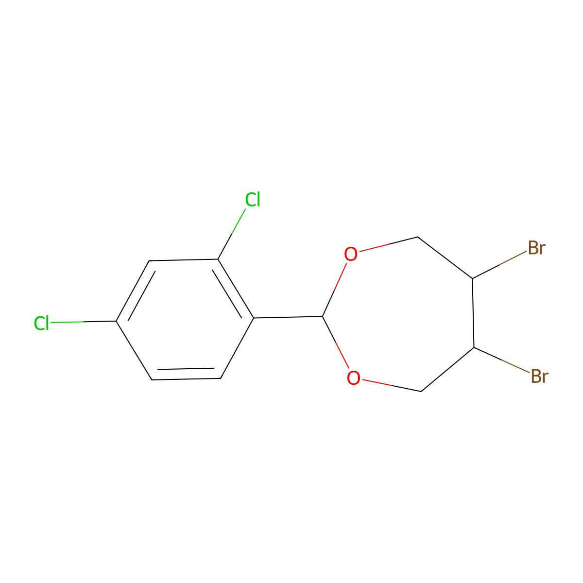 5,6-Dibromo-2-(2,4-dichlorophenyl)-1,3-dioxepane molecular structure, CAS 317820-37-4