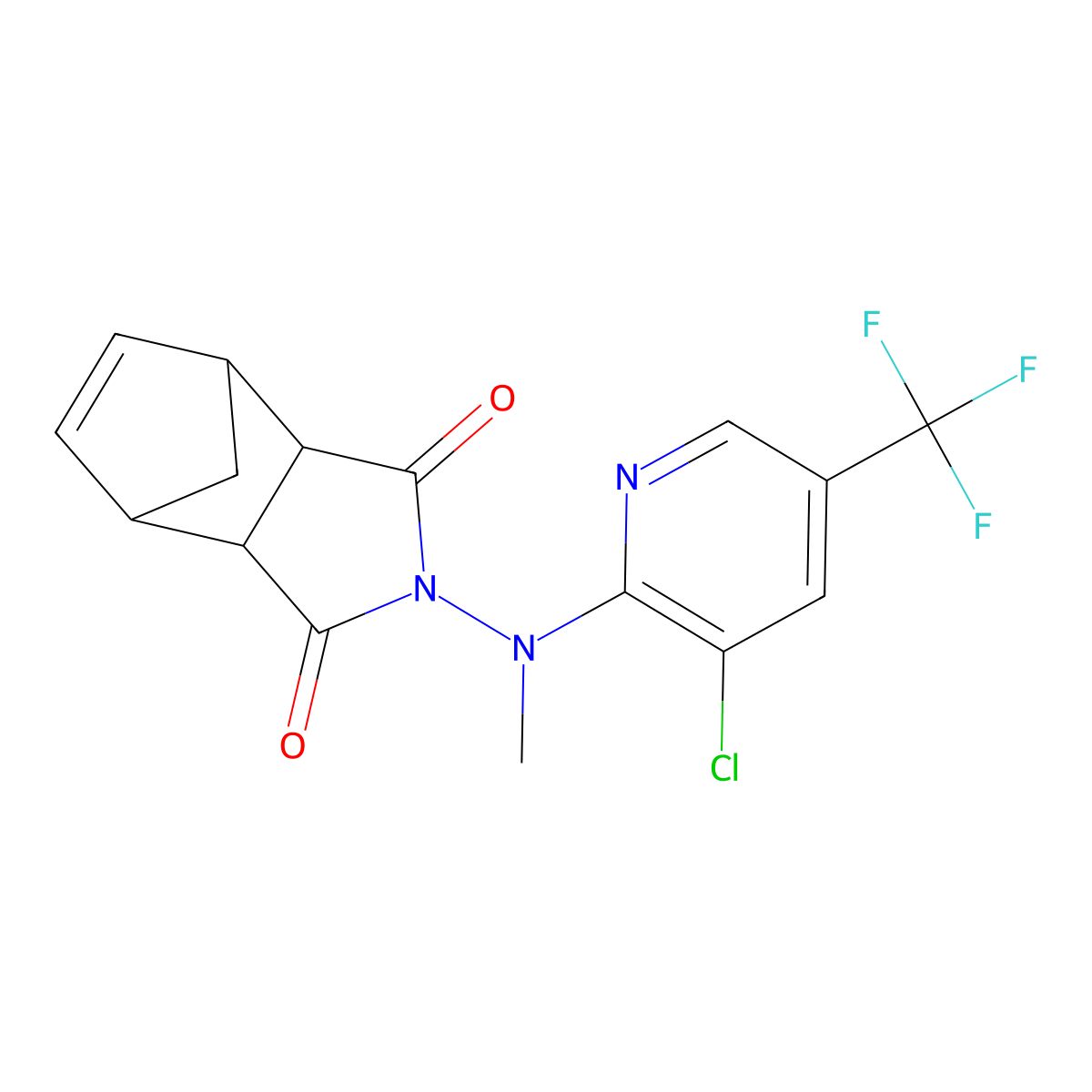 4-[[3-Chloro-5-(trifluoromethyl)-2-pyridinyl](methyl)amino]-4-azatricyclo[5.2.1.0~2,6~]dec-8-ene-3,5-dione molecular structure, CAS 317820-39-6