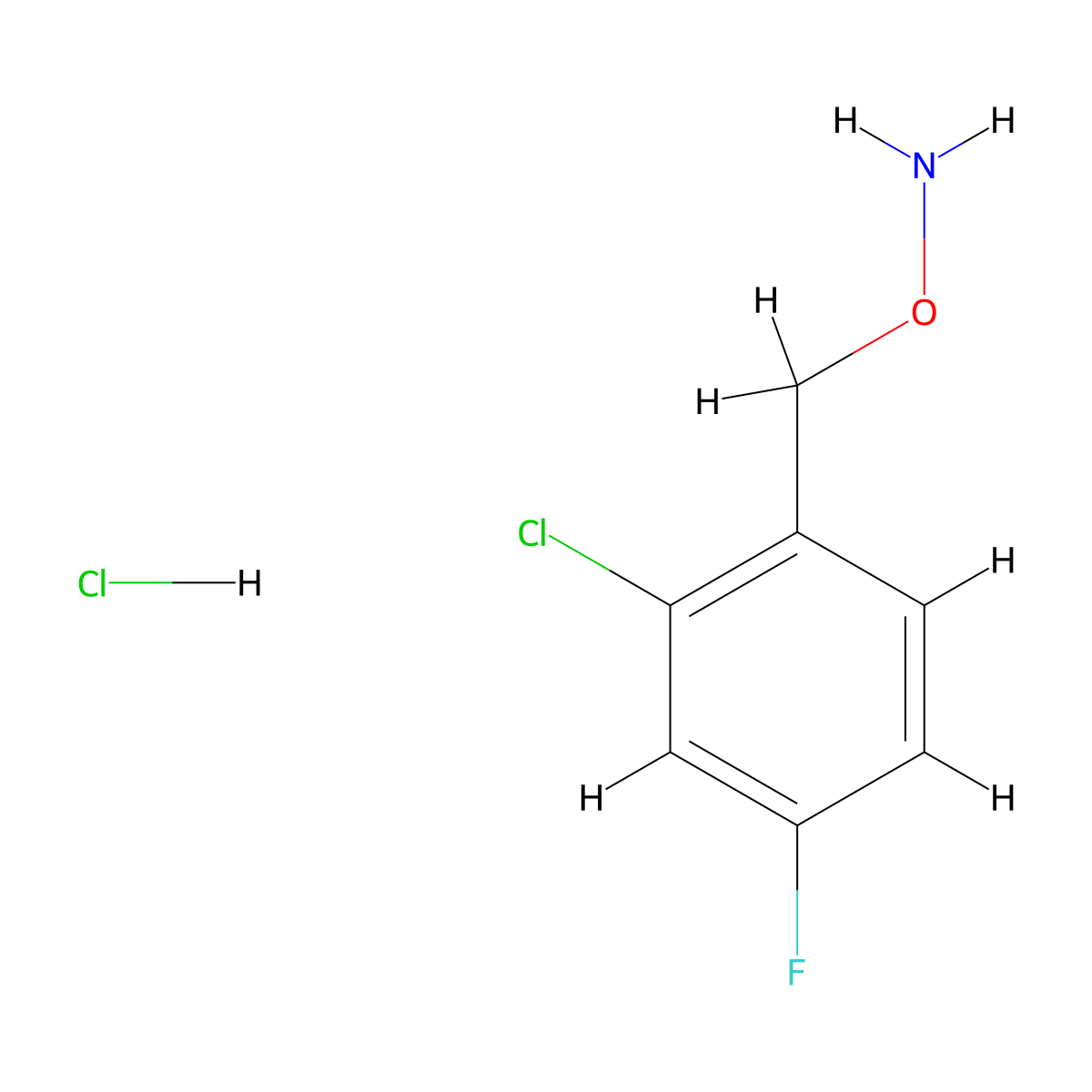 O-(2-Chloro-4-fluorobenzyl)hydroxylamine hydrochloride molecular structure, CAS 317821-68-4