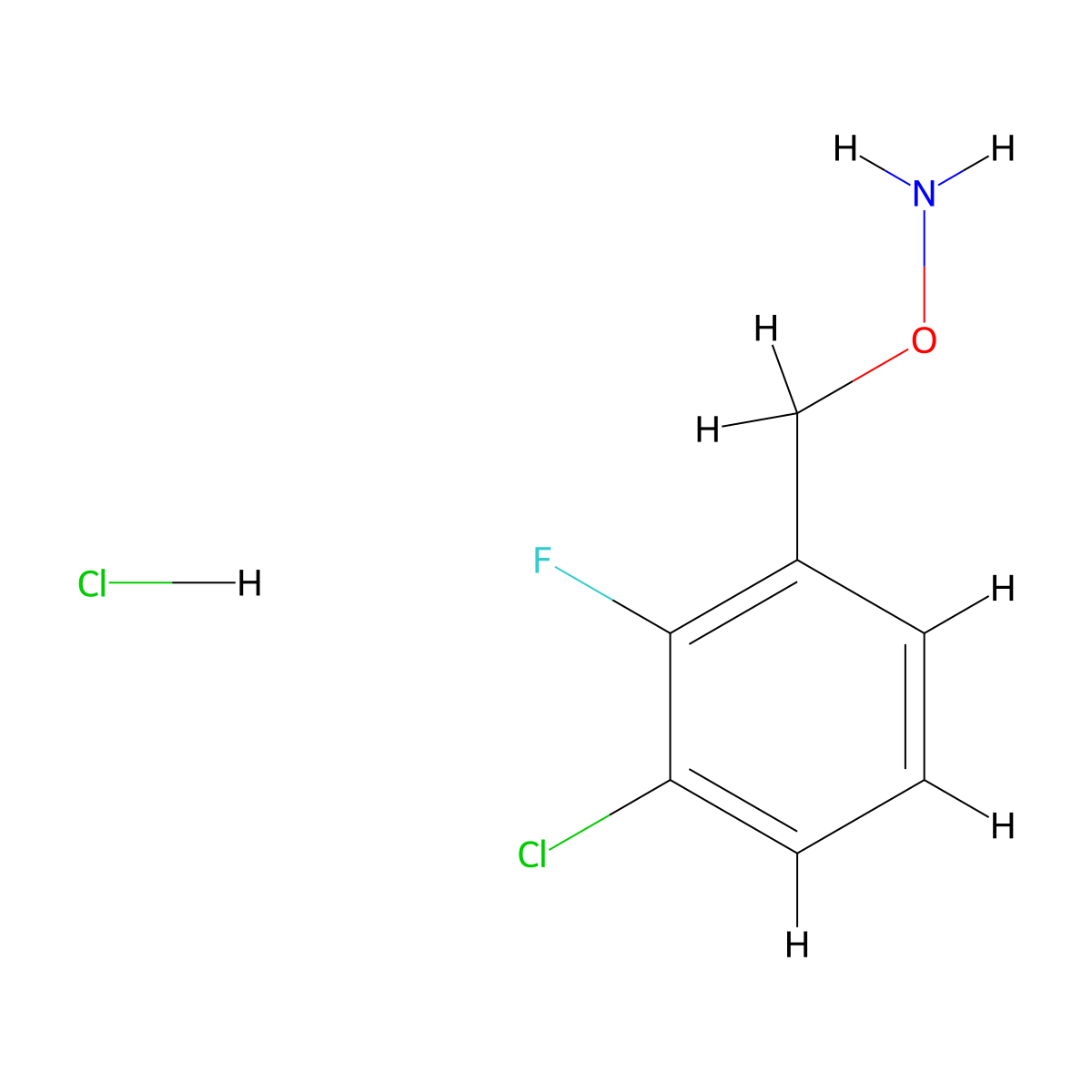 o-(3-Chloro-2-fluorobenzyl)hydroxylamine hydrochloride molecular structure, CAS 317821-73-1