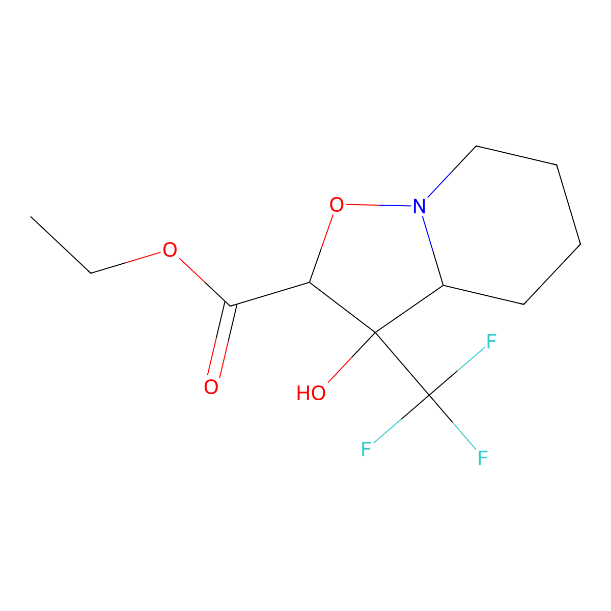 ethyl 3-hydroxy-3-(trifluoromethyl)hexahydro-2H-isoxazolo[2,3-a]pyridine-2-carboxylate molecular structure, CAS 317821-99-1