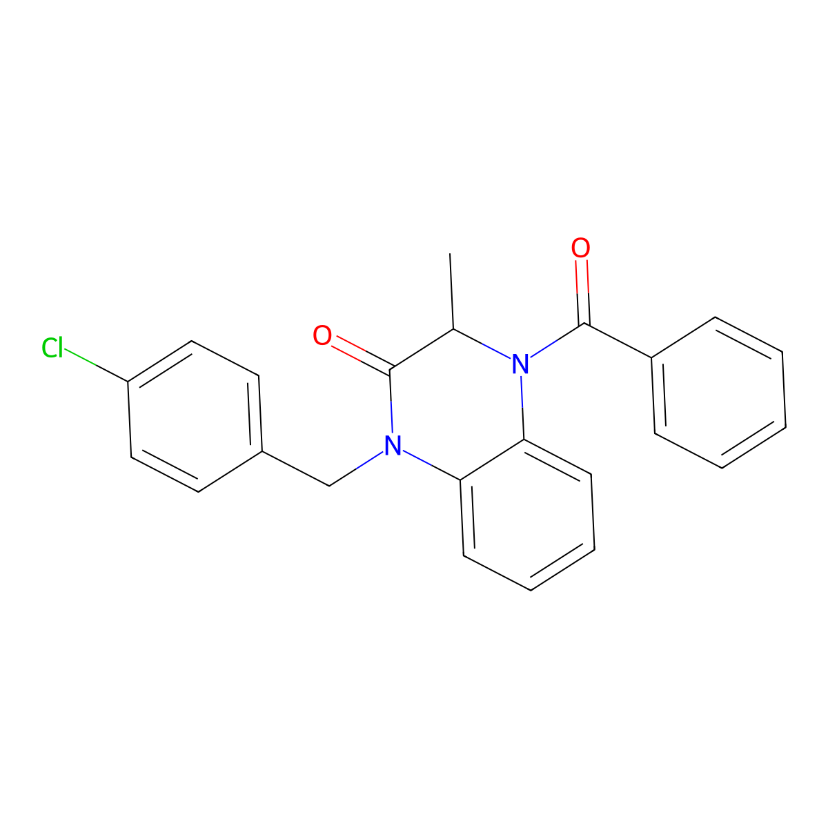 4-benzoyl-1-(4-chlorobenzyl)-3-methyl-3,4-dihydro-2(1H)-quinoxalinone molecular structure, CAS 317822-13-2