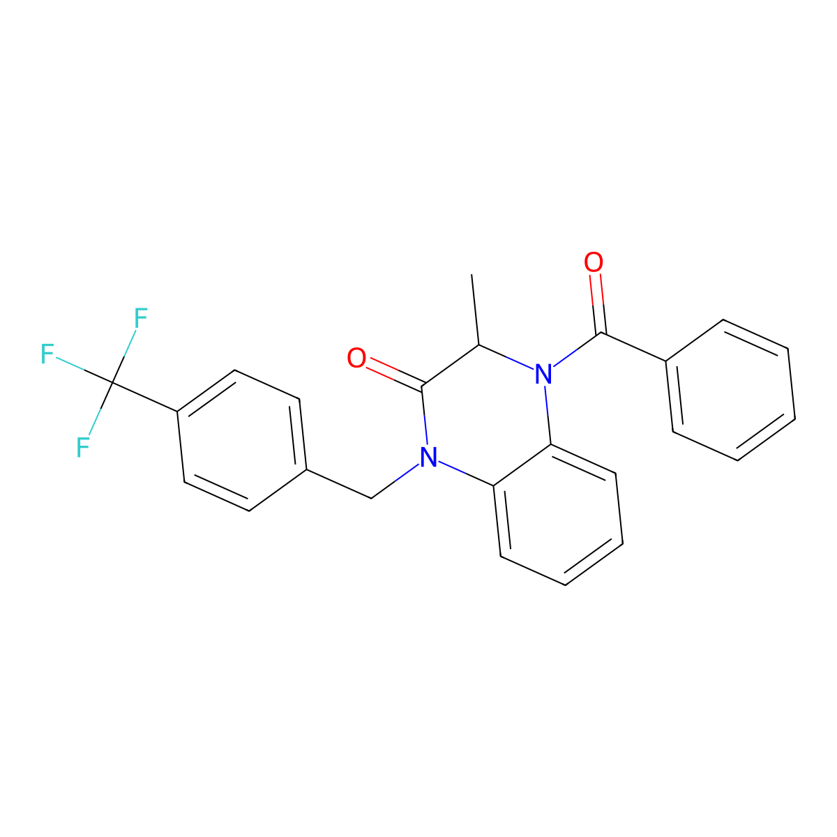 4-benzoyl-3-methyl-1-[[4-(trifluoromethyl)phenyl]methyl]-3H-quinoxalin-2-one molecular structure, CAS 317822-15-4