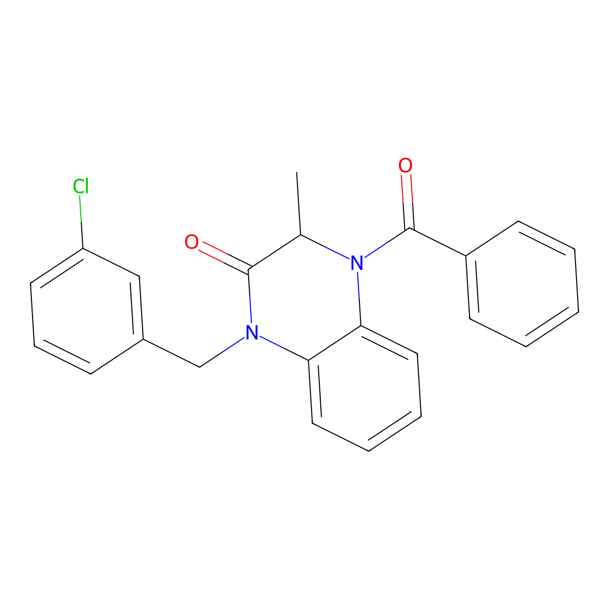 4-benzoyl-1-(3-chlorobenzyl)-3-methyl-3,4-dihydro-2(1H)-quinoxalinone molecular structure, CAS 317822-16-5