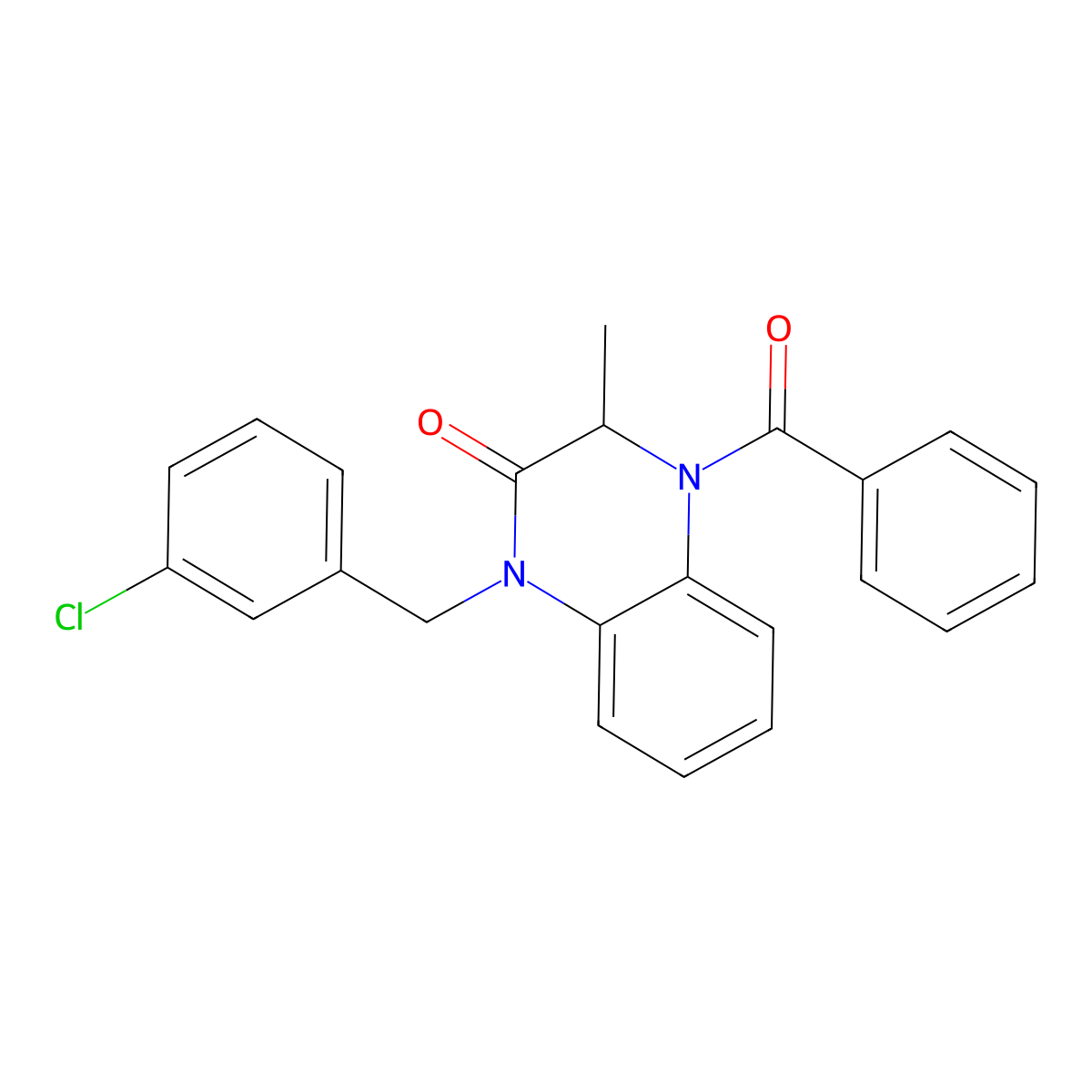 4-benzoyl-1-(3-chlorobenzyl)-3-methyl-3,4-dihydro-2(1H)-quinoxalinone molecular structure, CAS 317822-16-5