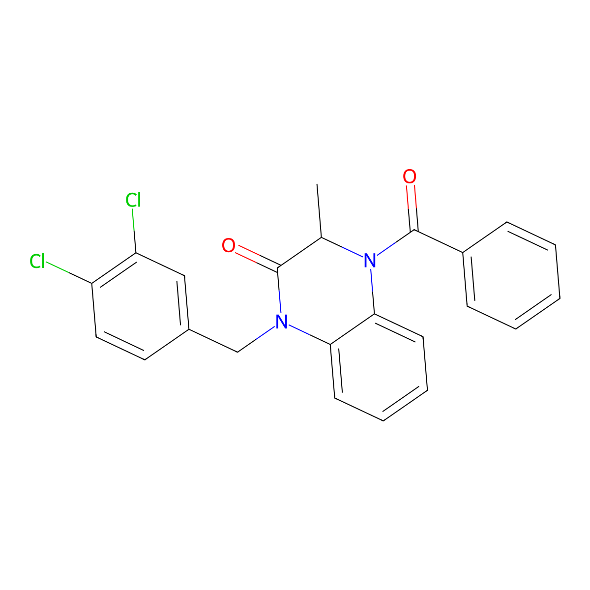 4-benzoyl-1-[(3,4-dichlorophenyl)methyl]-3-methyl-3H-quinoxalin-2-one molecular structure, CAS 317822-17-6