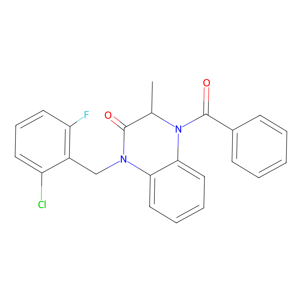 4-benzoyl-1-(2-chloro-6-fluorobenzyl)-3-methyl-3,4-dihydro-2(1H)-quinoxalinone molecular structure, CAS 317822-18-7