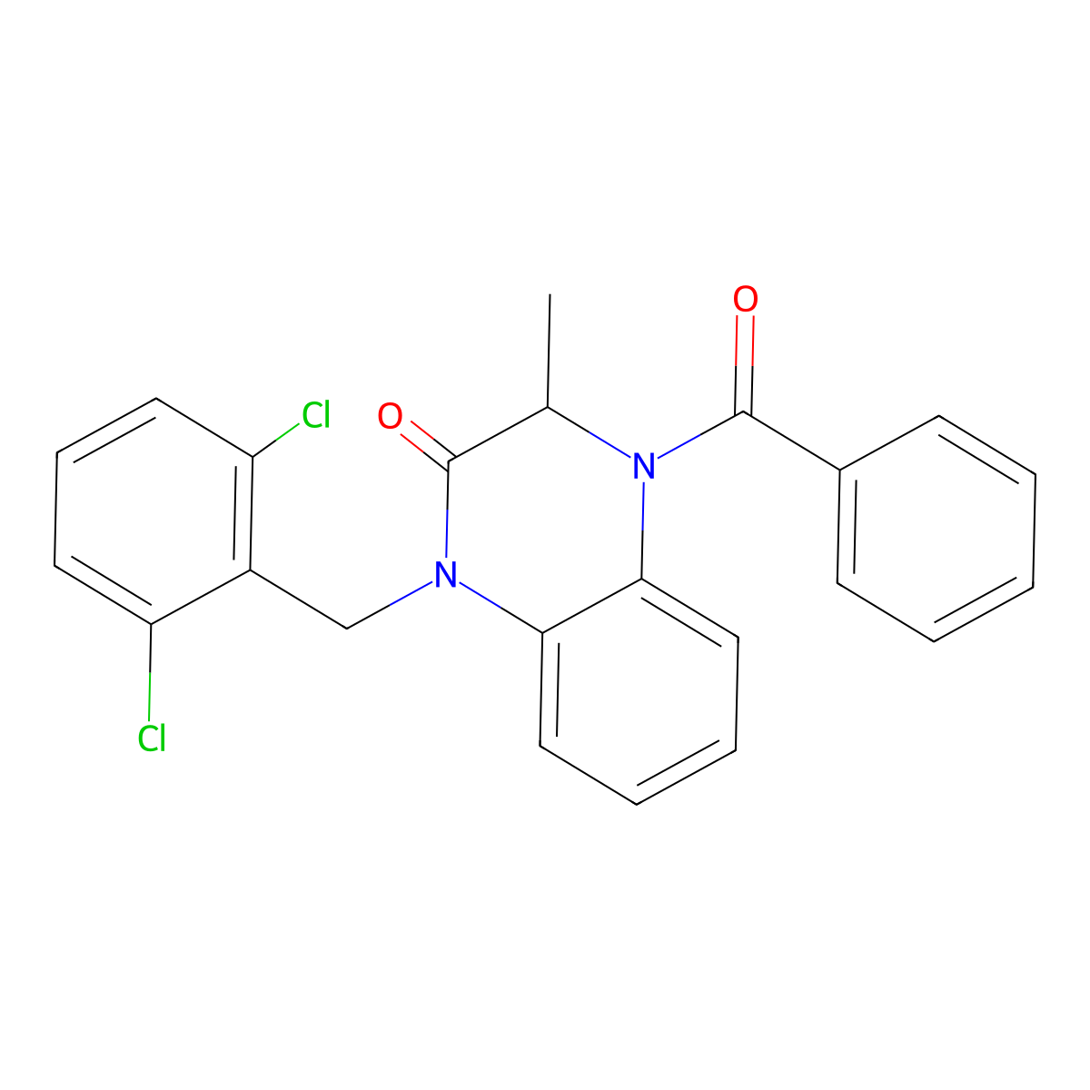 4-benzoyl-1-[(2,6-dichlorophenyl)methyl]-3-methyl-3H-quinoxalin-2-one molecular structure, CAS 317822-19-8