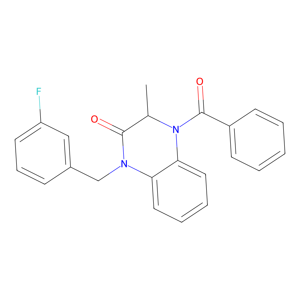 4-benzoyl-1-(3-fluorobenzyl)-3-methyl-3,4-dihydro-2(1H)-quinoxalinone molecular structure, CAS 317822-20-1