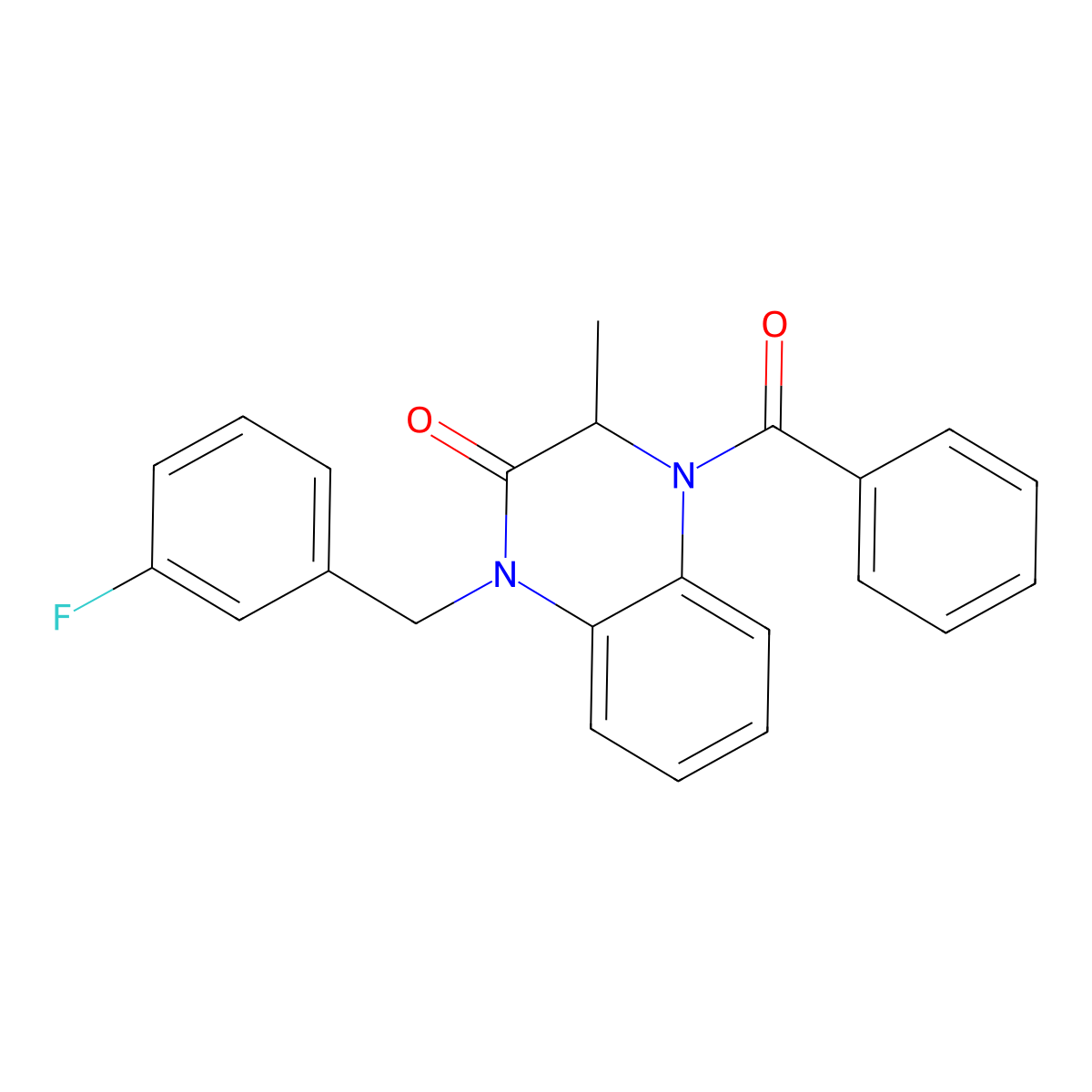 4-benzoyl-1-(3-fluorobenzyl)-3-methyl-3,4-dihydro-2(1H)-quinoxalinone molecular structure, CAS 317822-20-1