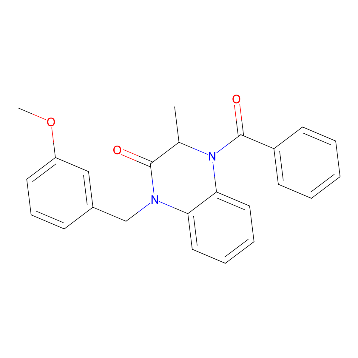 4-benzoyl-1-(3-methoxybenzyl)-3-methyl-3,4-dihydro-2(1H)-quinoxalinone molecular structure, CAS 317822-21-2