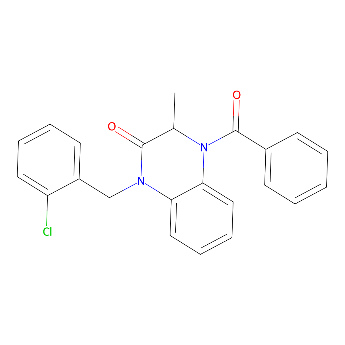4-benzoyl-1-(2-chlorobenzyl)-3-methyl-3,4-dihydro-2(1H)-quinoxalinone molecular structure, CAS 317822-22-3