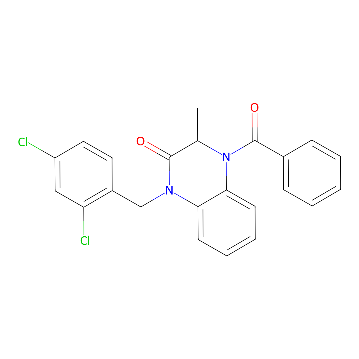 4-benzoyl-1-[(2,4-dichlorophenyl)methyl]-3-methyl-3H-quinoxalin-2-one molecular structure, CAS 317822-24-5