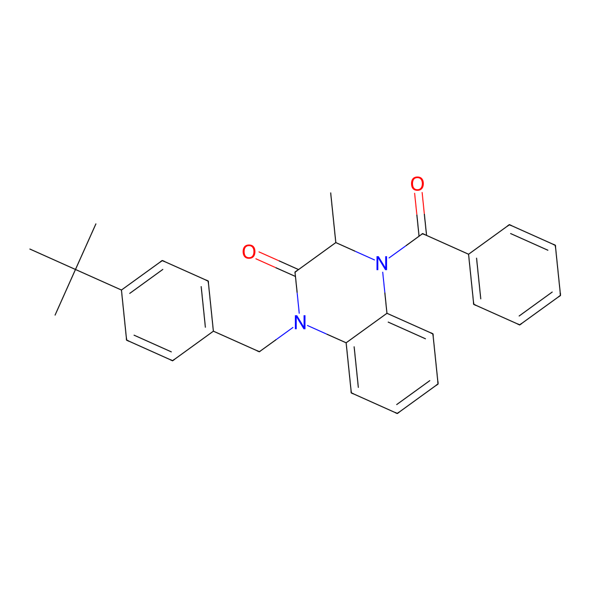 4-benzoyl-1-[4-(tert-butyl)benzyl]-3-methyl-3,4-dihydro-2(1H)-quinoxalinone molecular structure, CAS 317822-25-6
