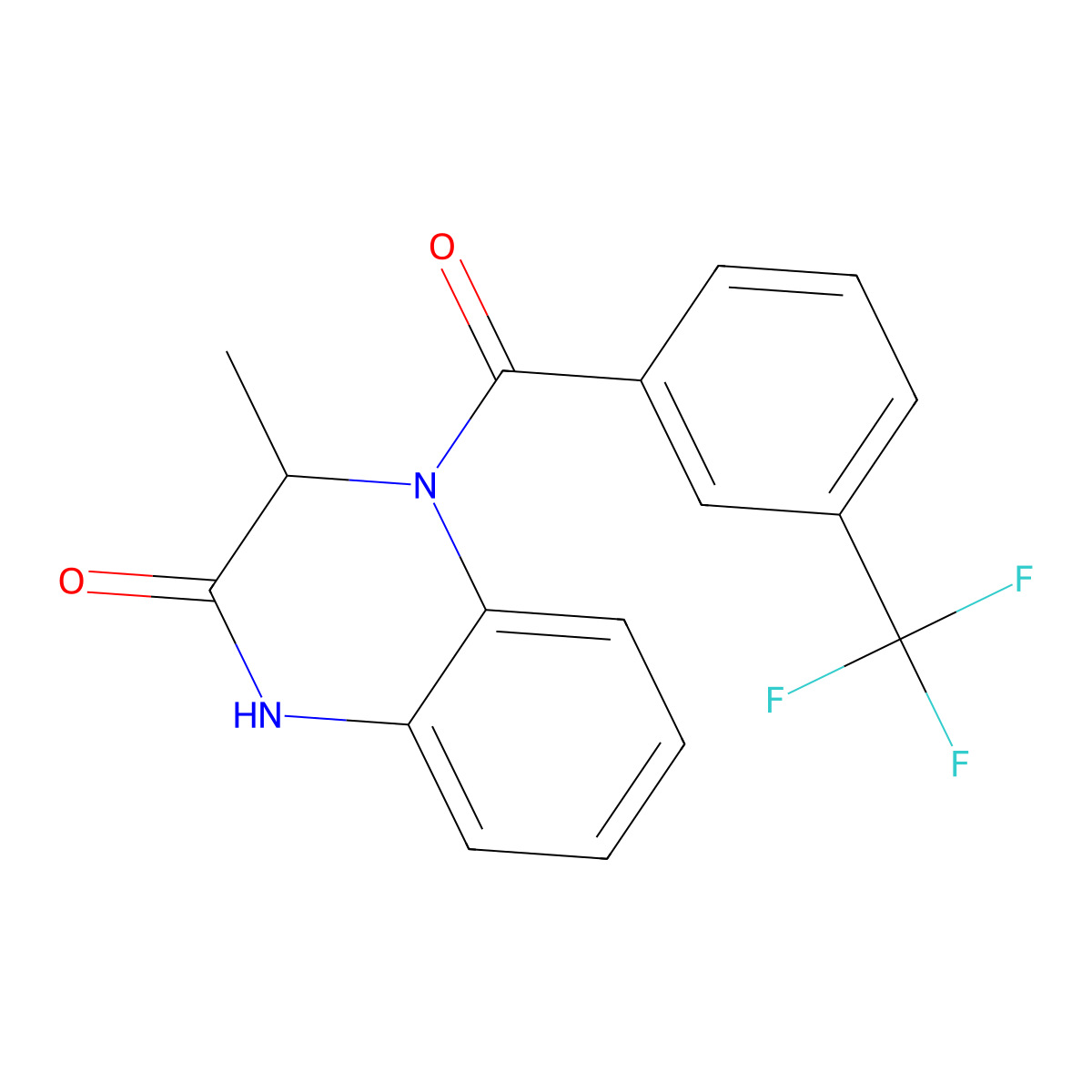 3-methyl-4-[3-(trifluoromethyl)benzoyl]-3,4-dihydro-2(1H)-quinoxalinone molecular structure, CAS 317822-26-7